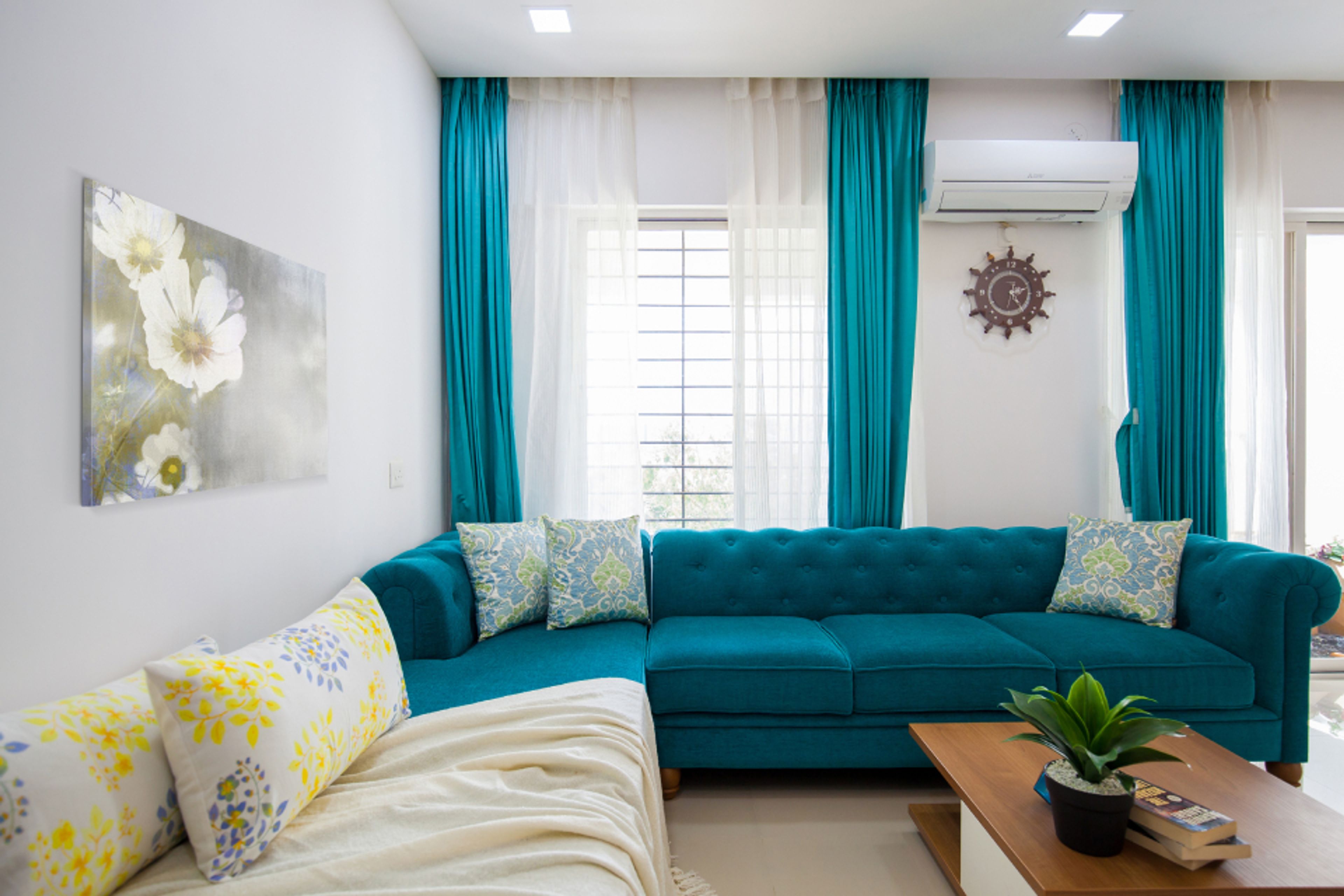 Living Room Design With 5-Seater Sofa - Livspace