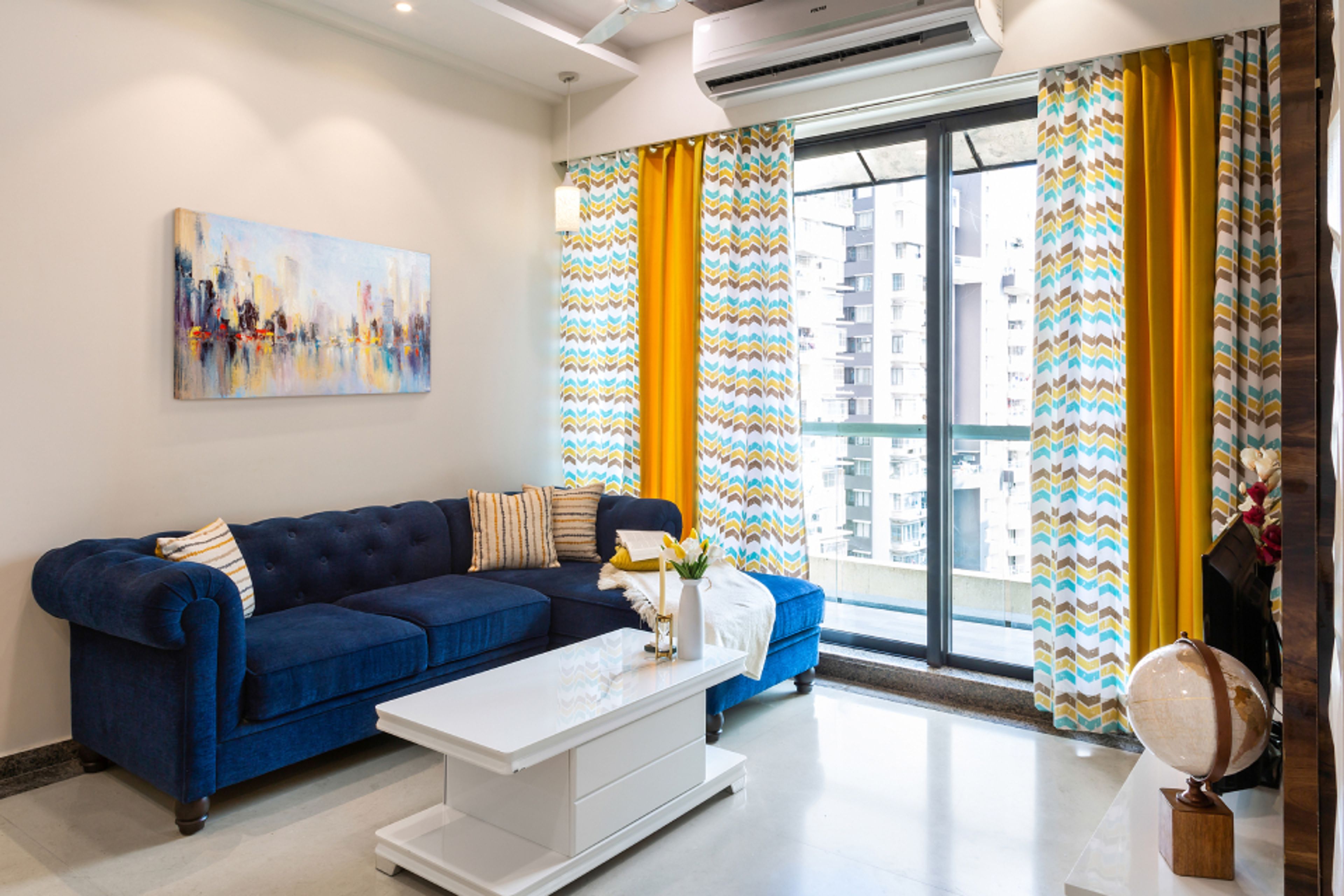 Dual-Toned Living Room Design - Livspace