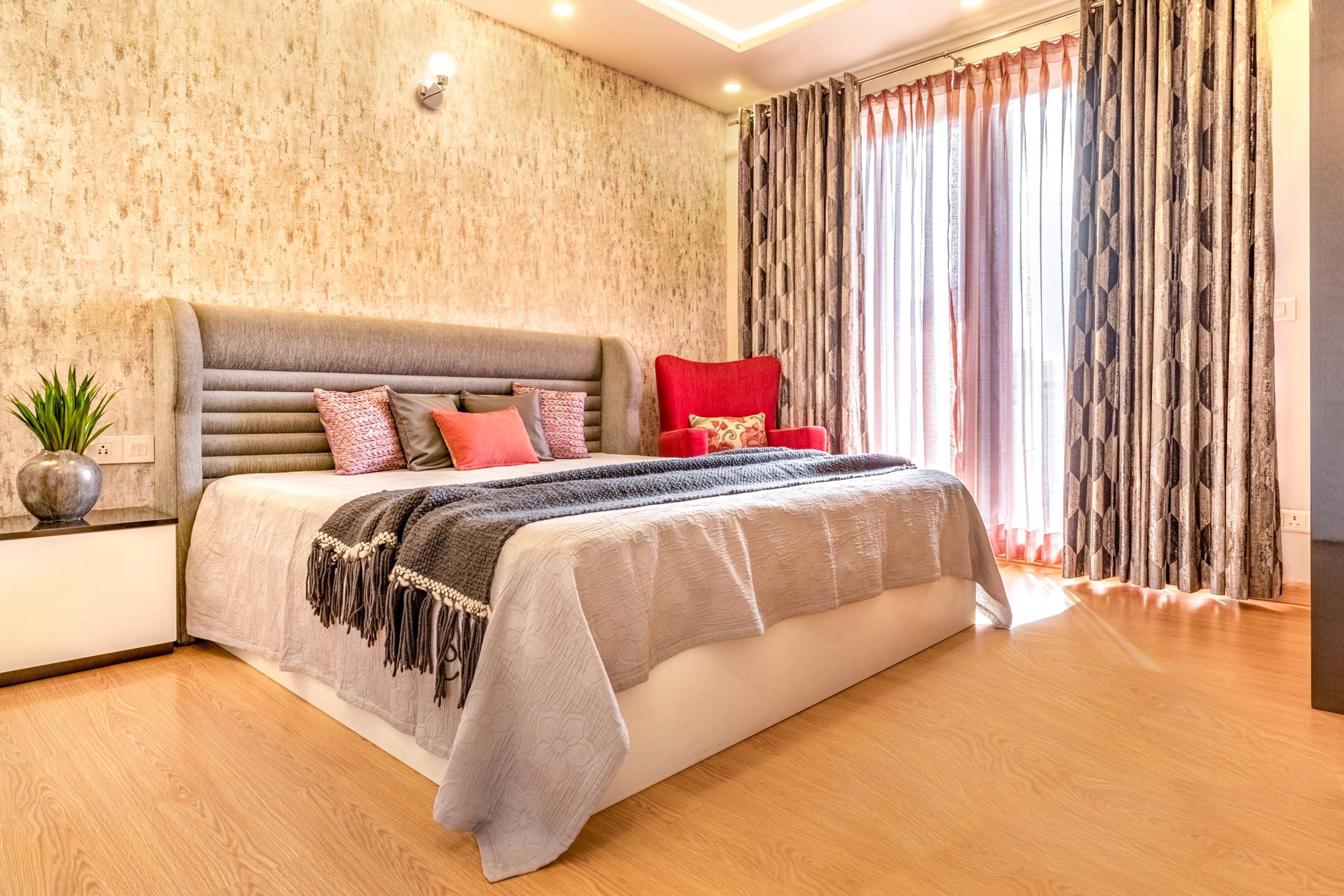 Contemporary Bedroom Design With A White Double Bed And Side Tables