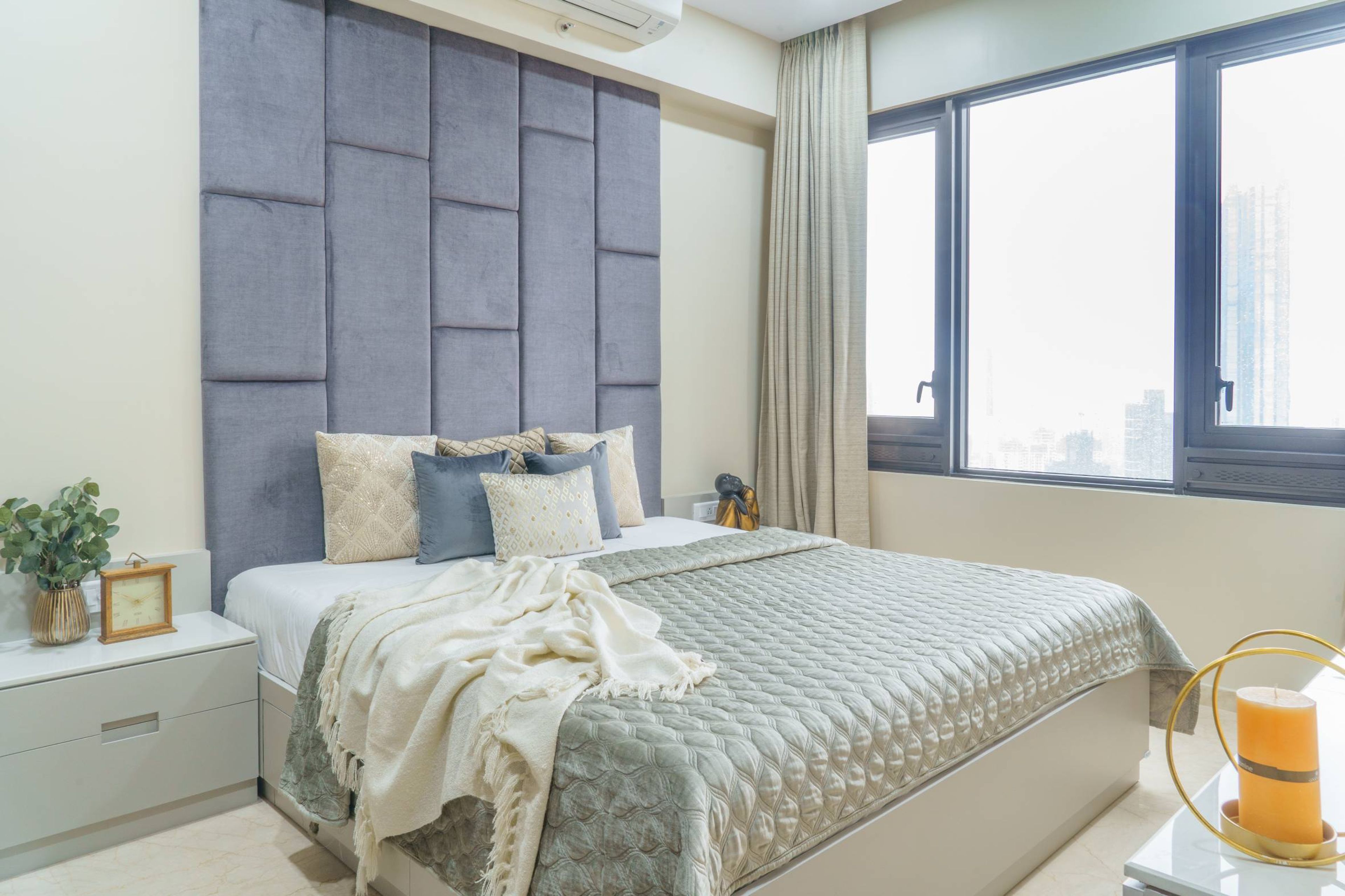 Bedroom Design With A King Size Bed And Side Tables - Livspace