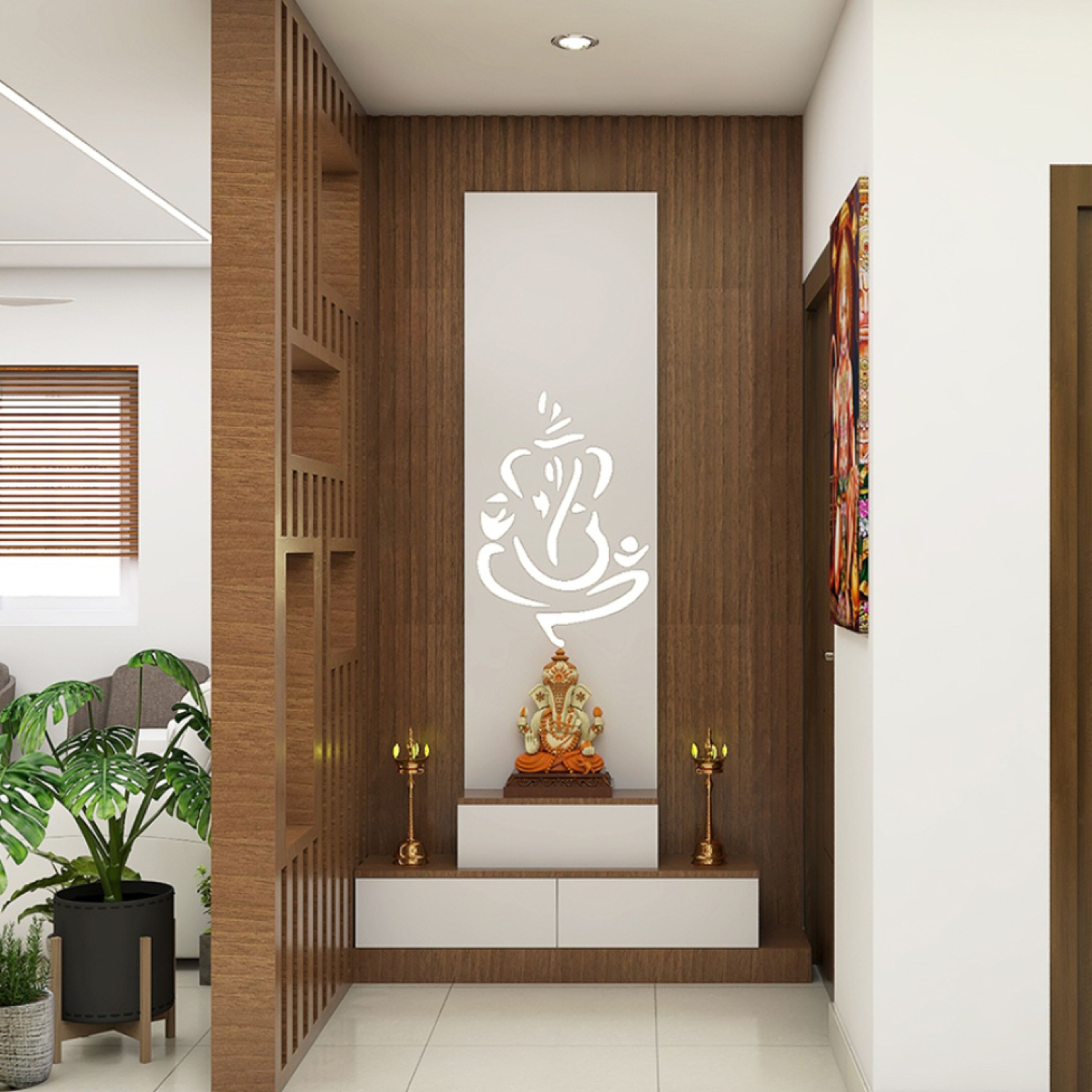 Floor-Mounted Pooja Mandir Design - Livspace