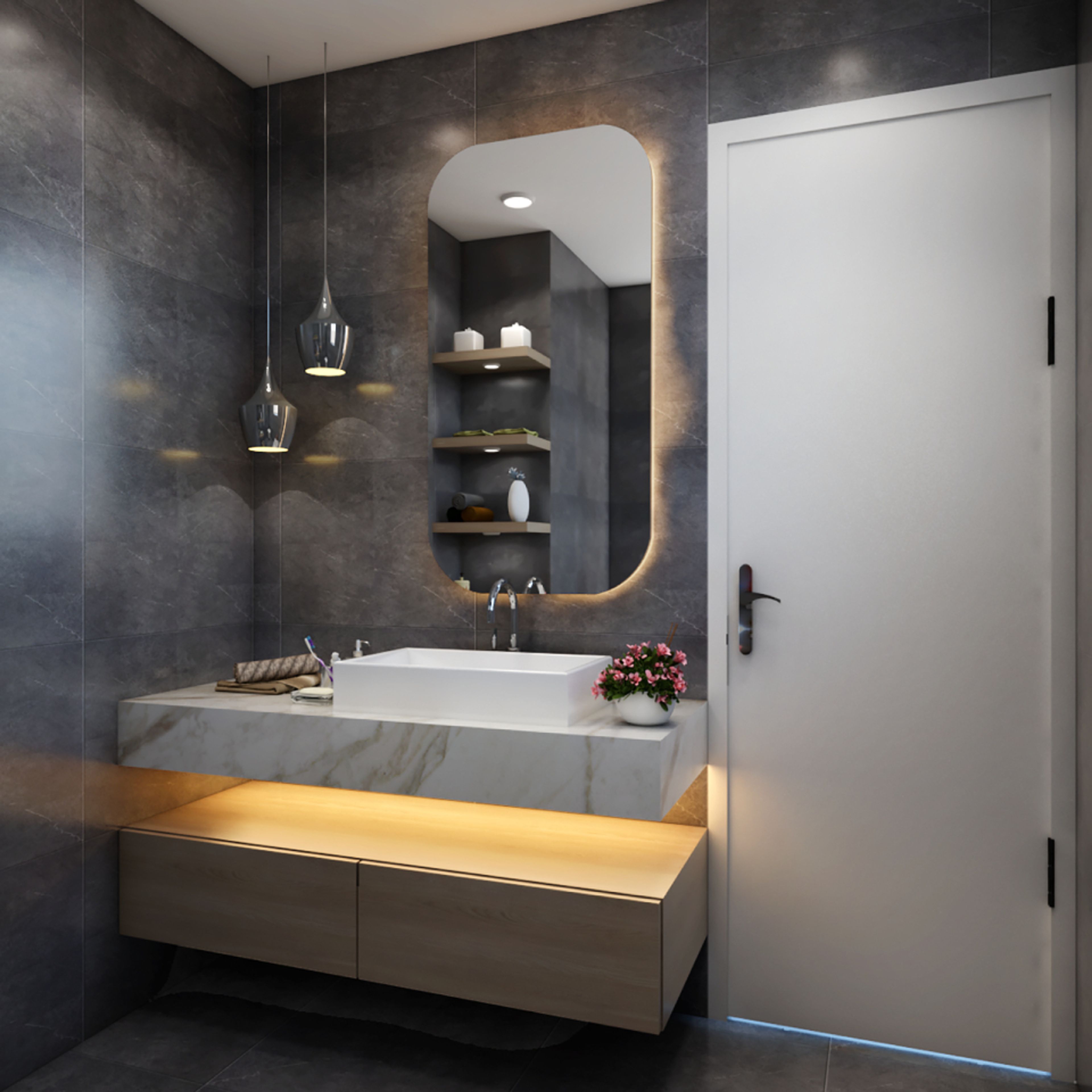 Dark Grey Wall Tiles Design