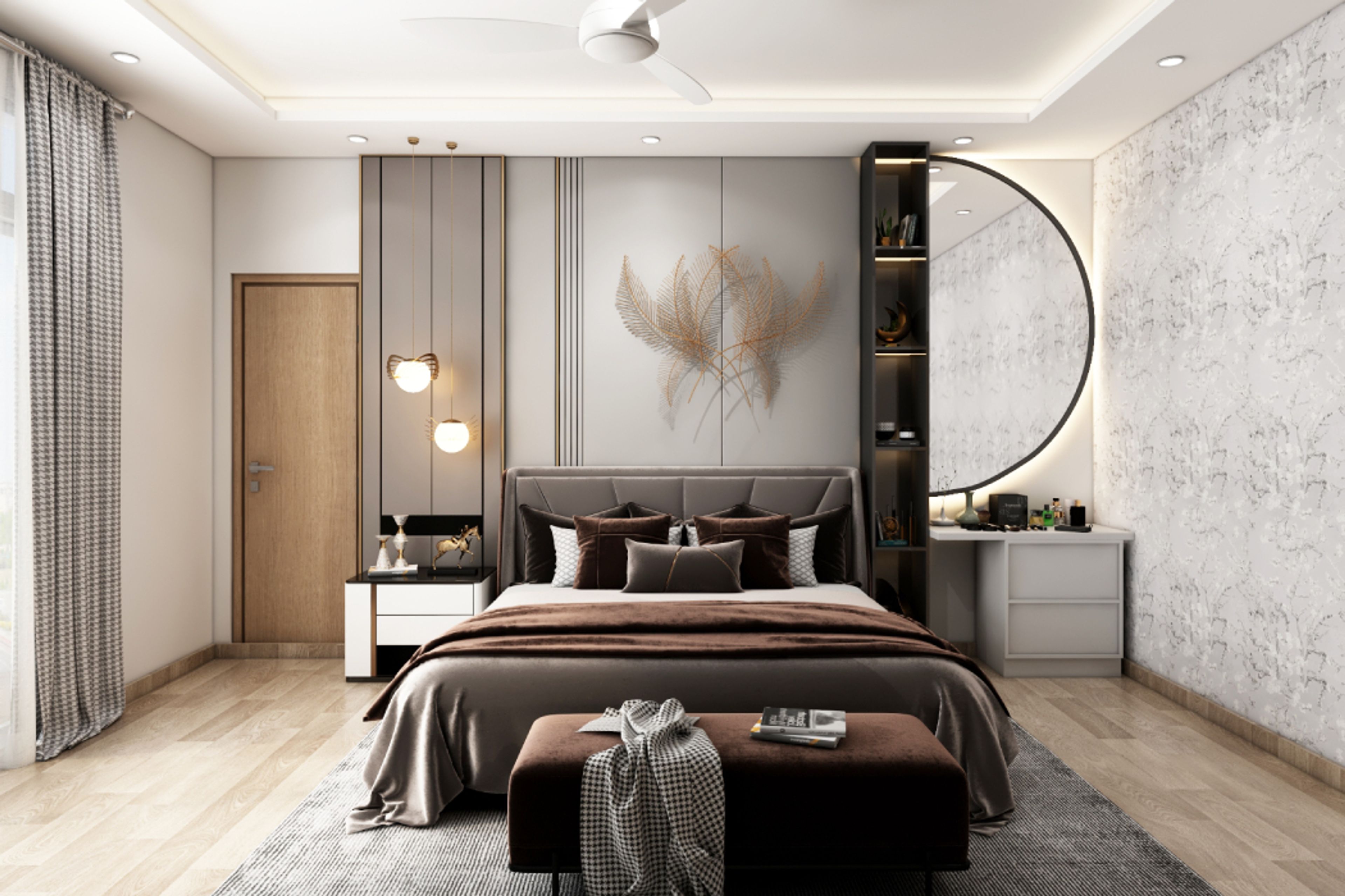 Brown Wooden Floor Tiles Design