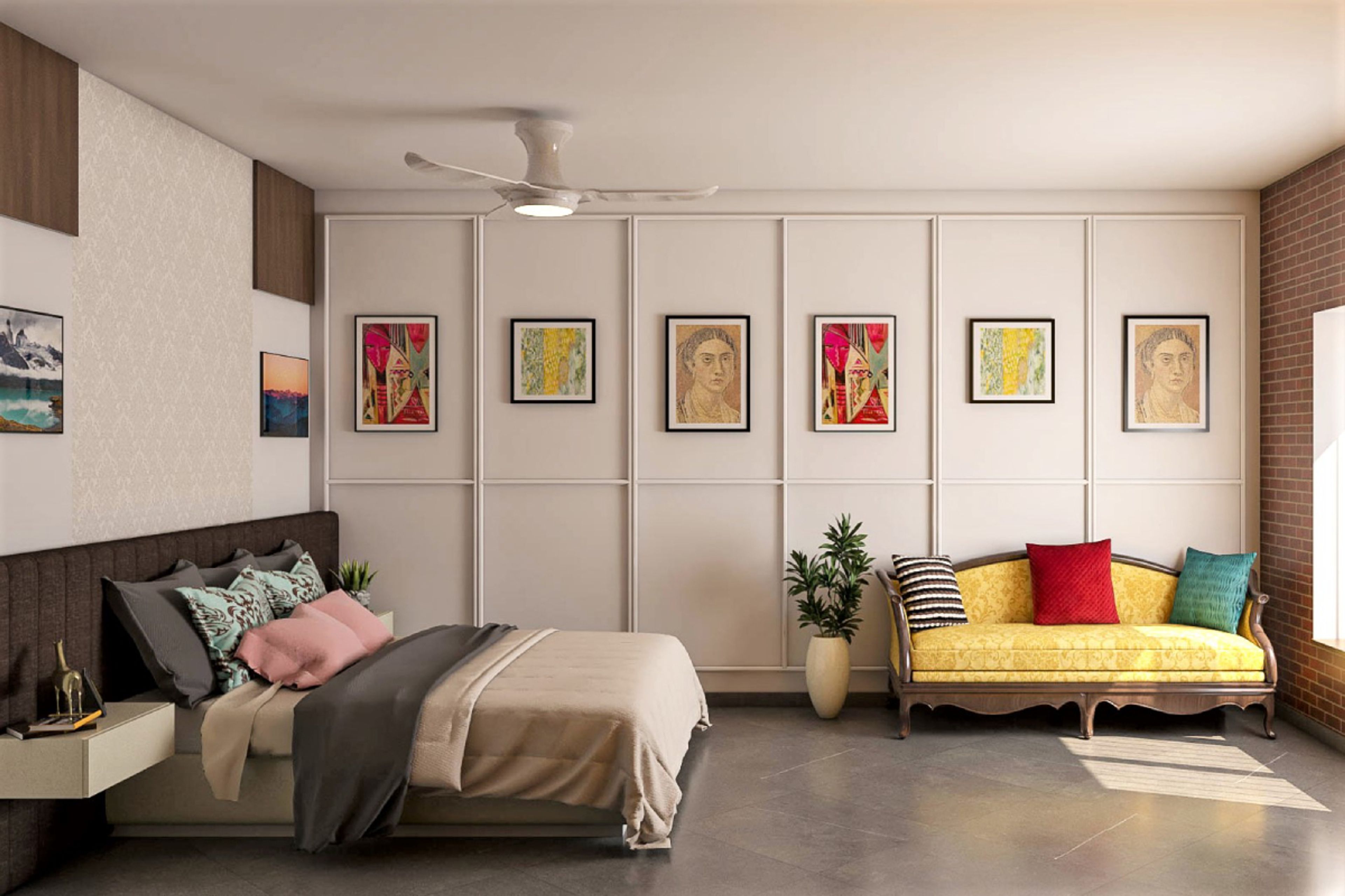 Grey Floor And Wall Tiles Design