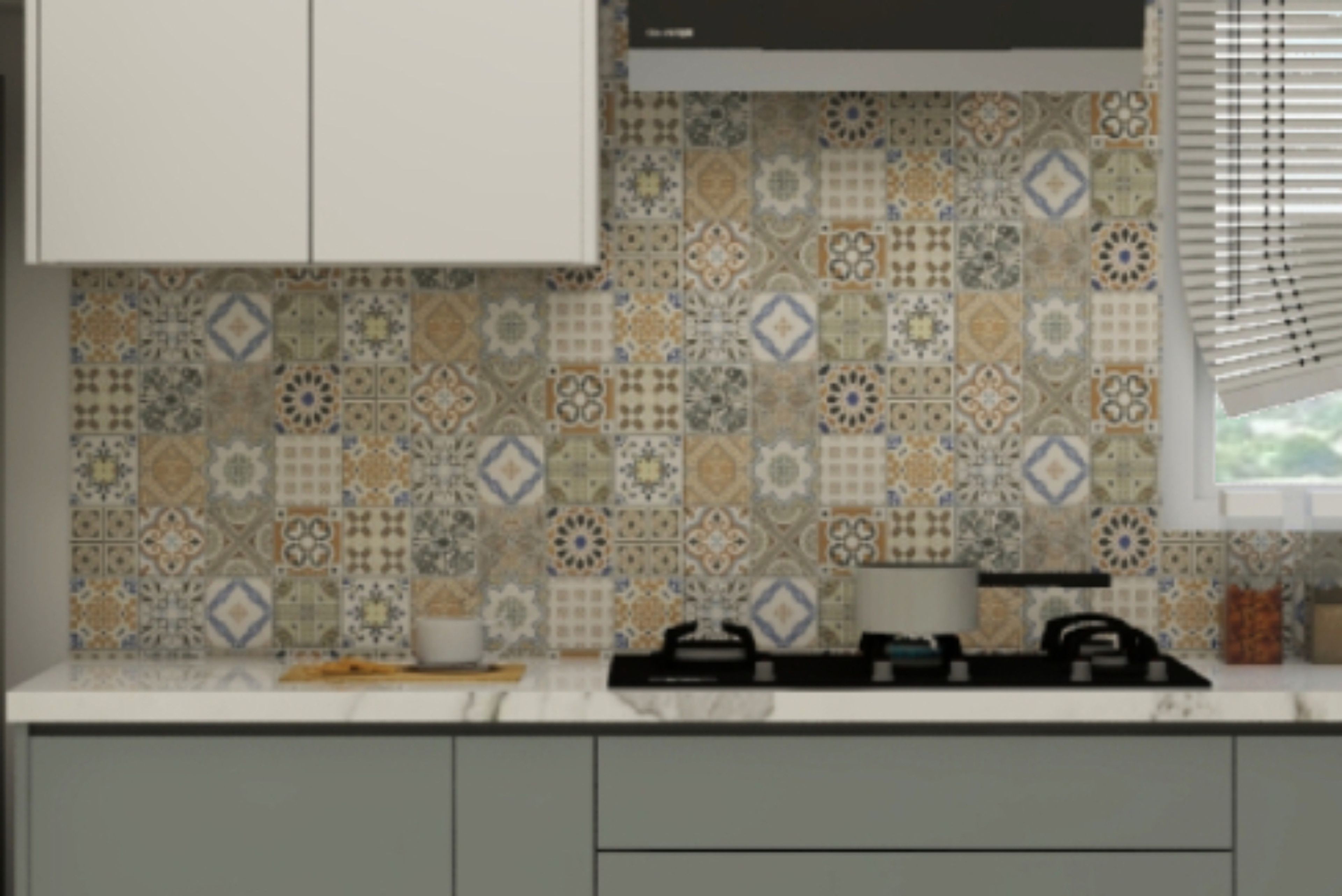 Matte Moroccan Tiles Design - Livspace