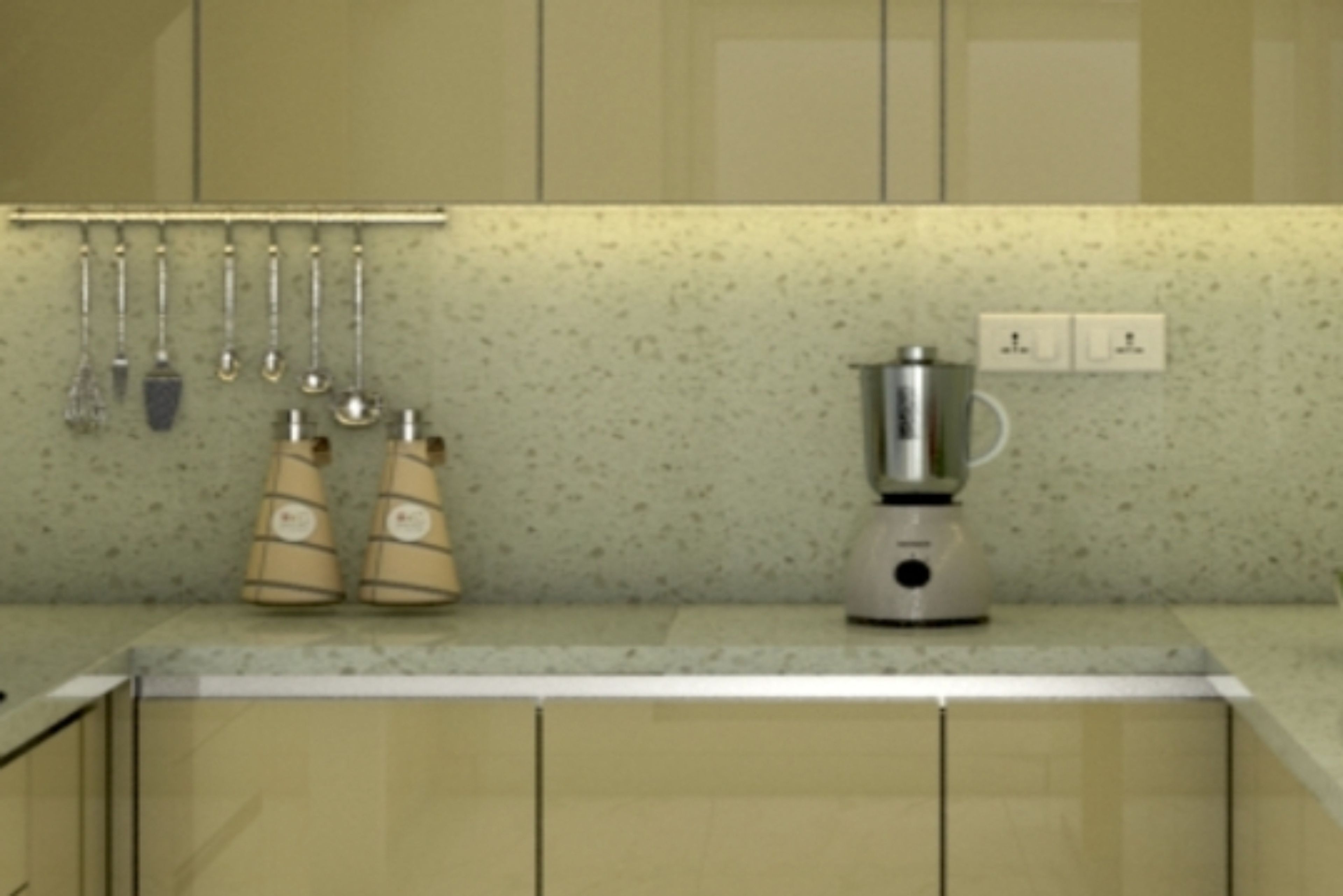 Quartz Kitchen Tiles Design With A Glossy Finish