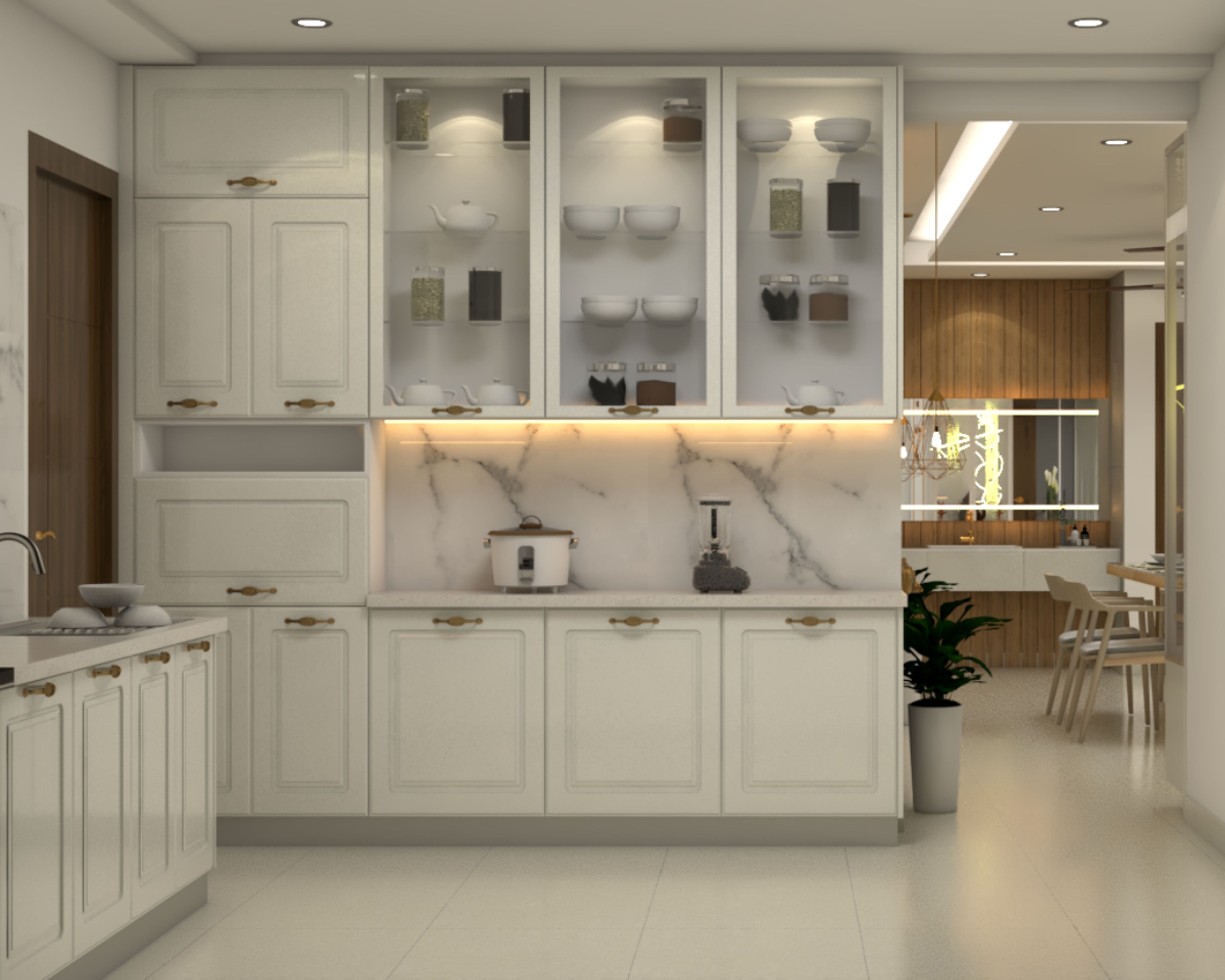 White Glossy Wall Tiles Design