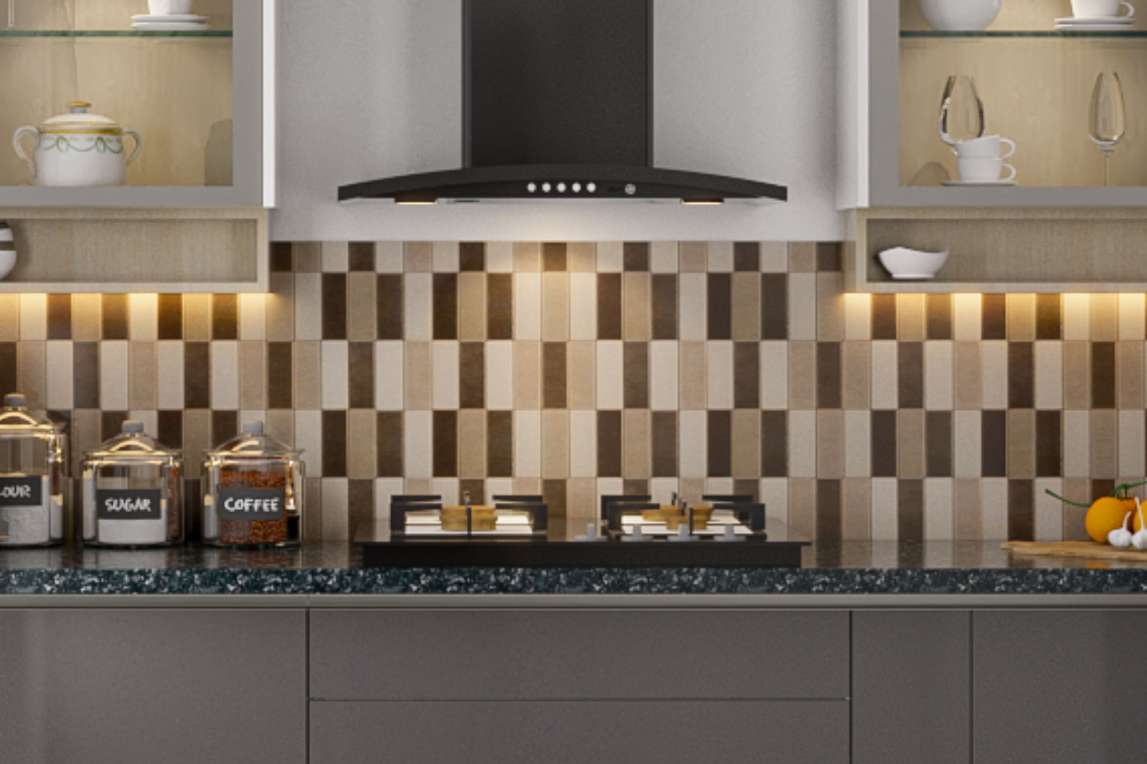 Rectangular Ceramic Kitchen Tiles Design With A Matte Finish