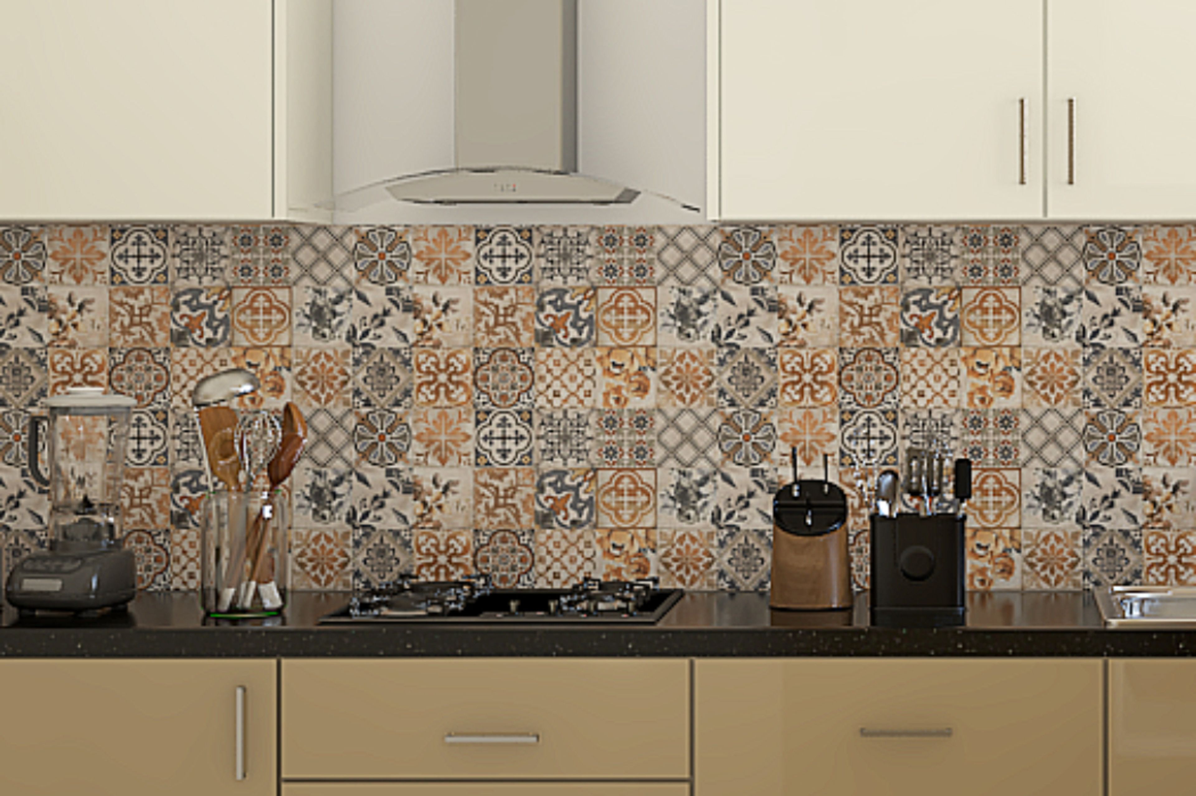 Square-Shaped Kitchen Tiles Design With A Matte Finish