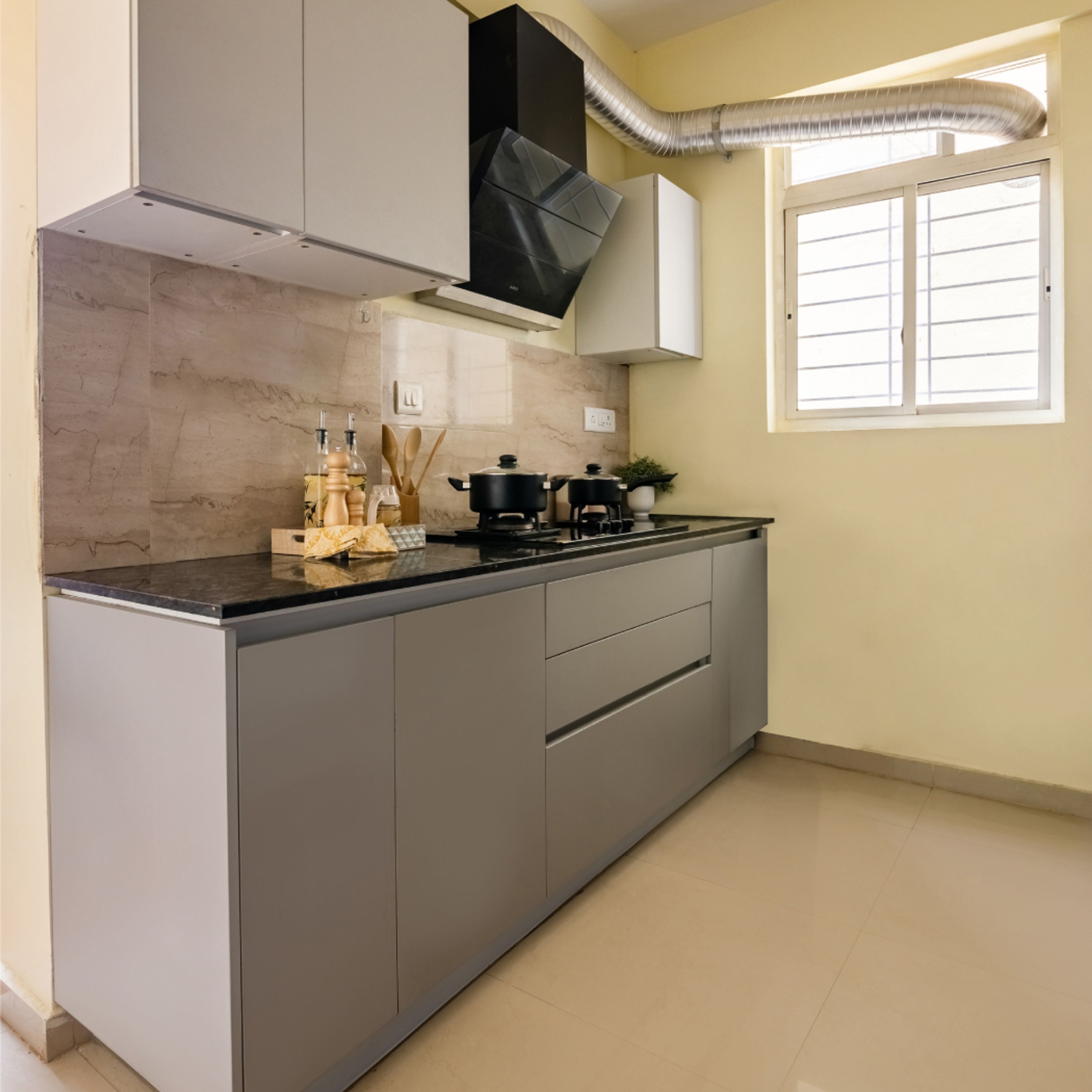 Light Brown Kitchen Tiles Design