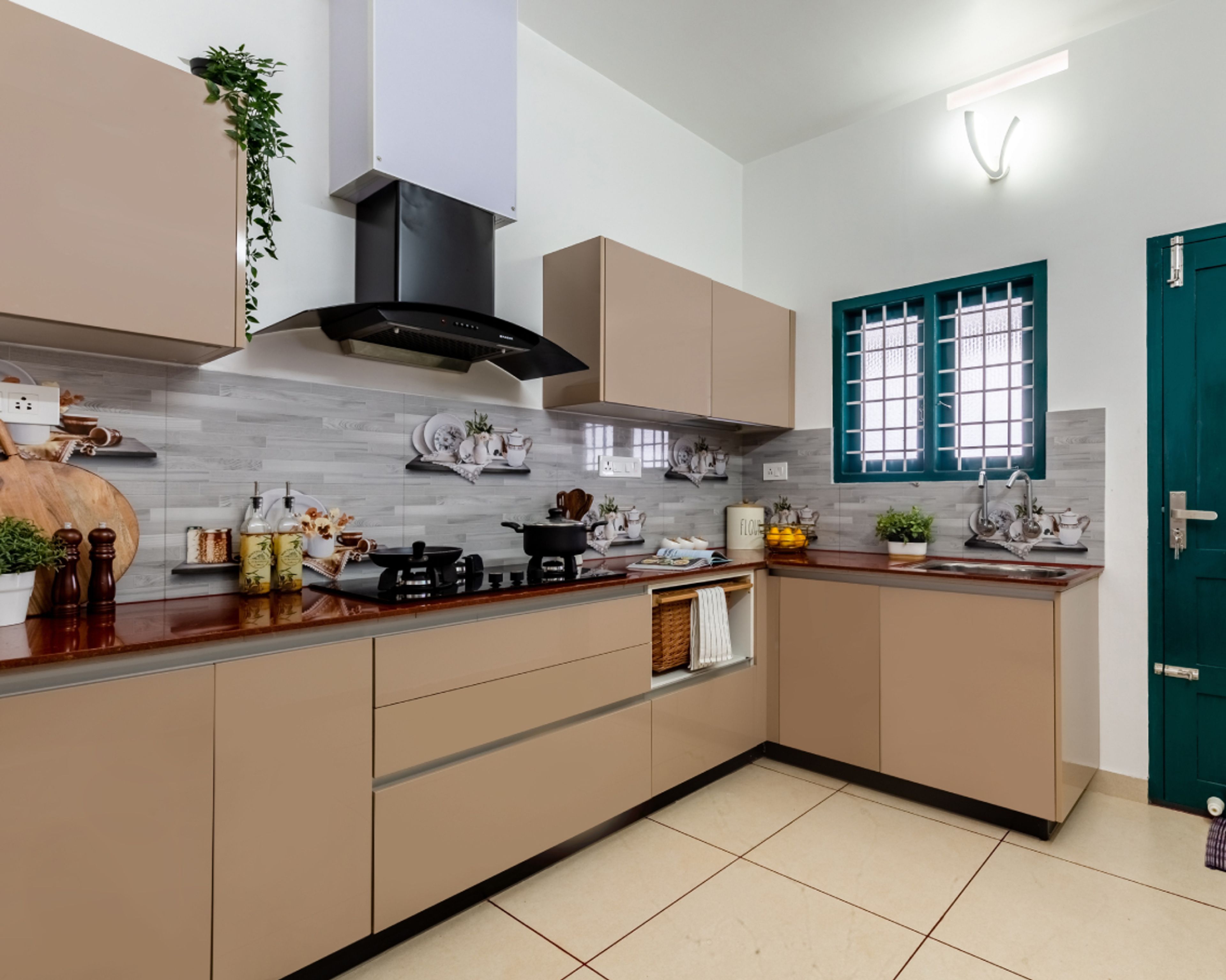 Brick-Patterned Kitchen Tiles Design