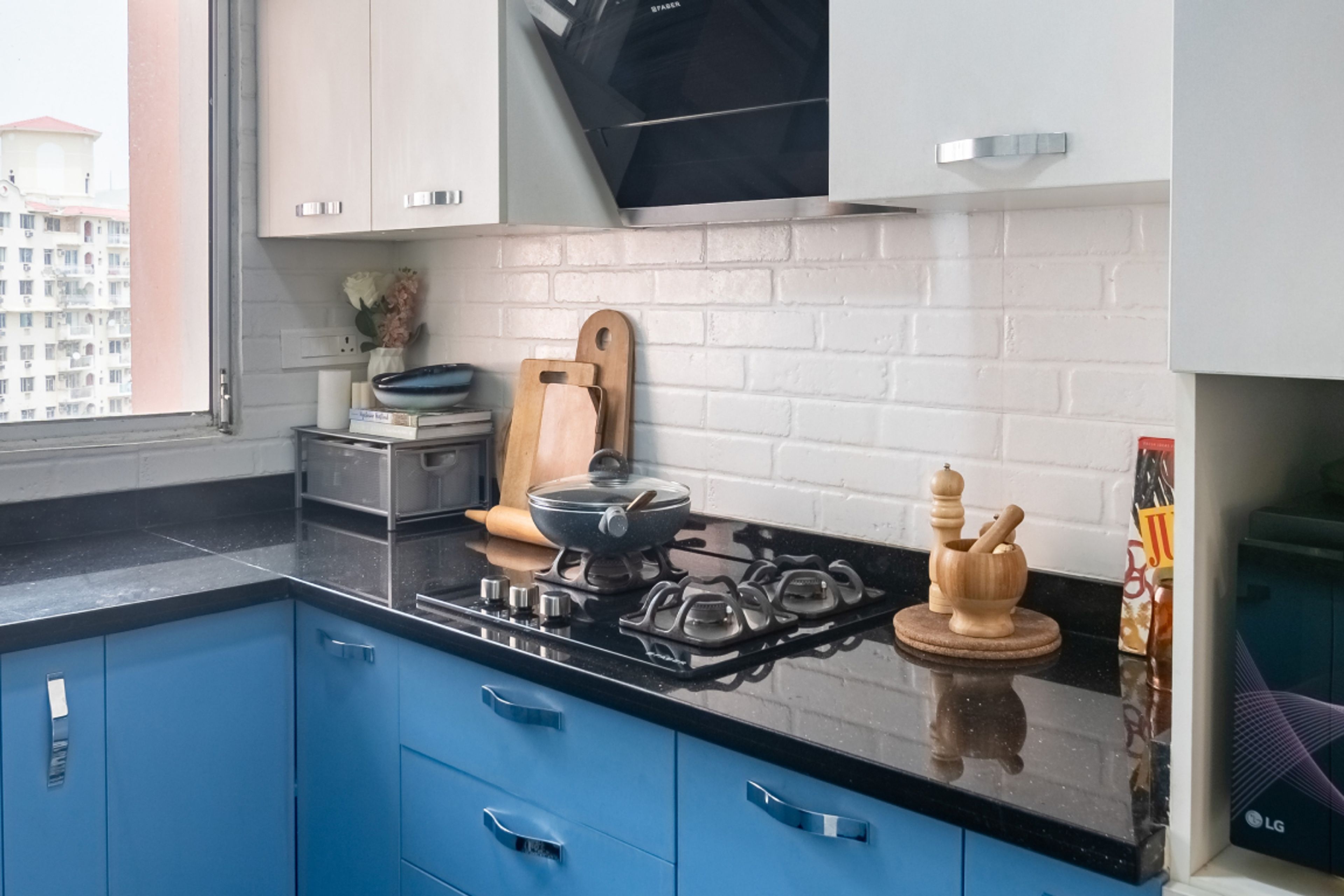 White Brick-Patterned Wall Tiles Design For Kitchens