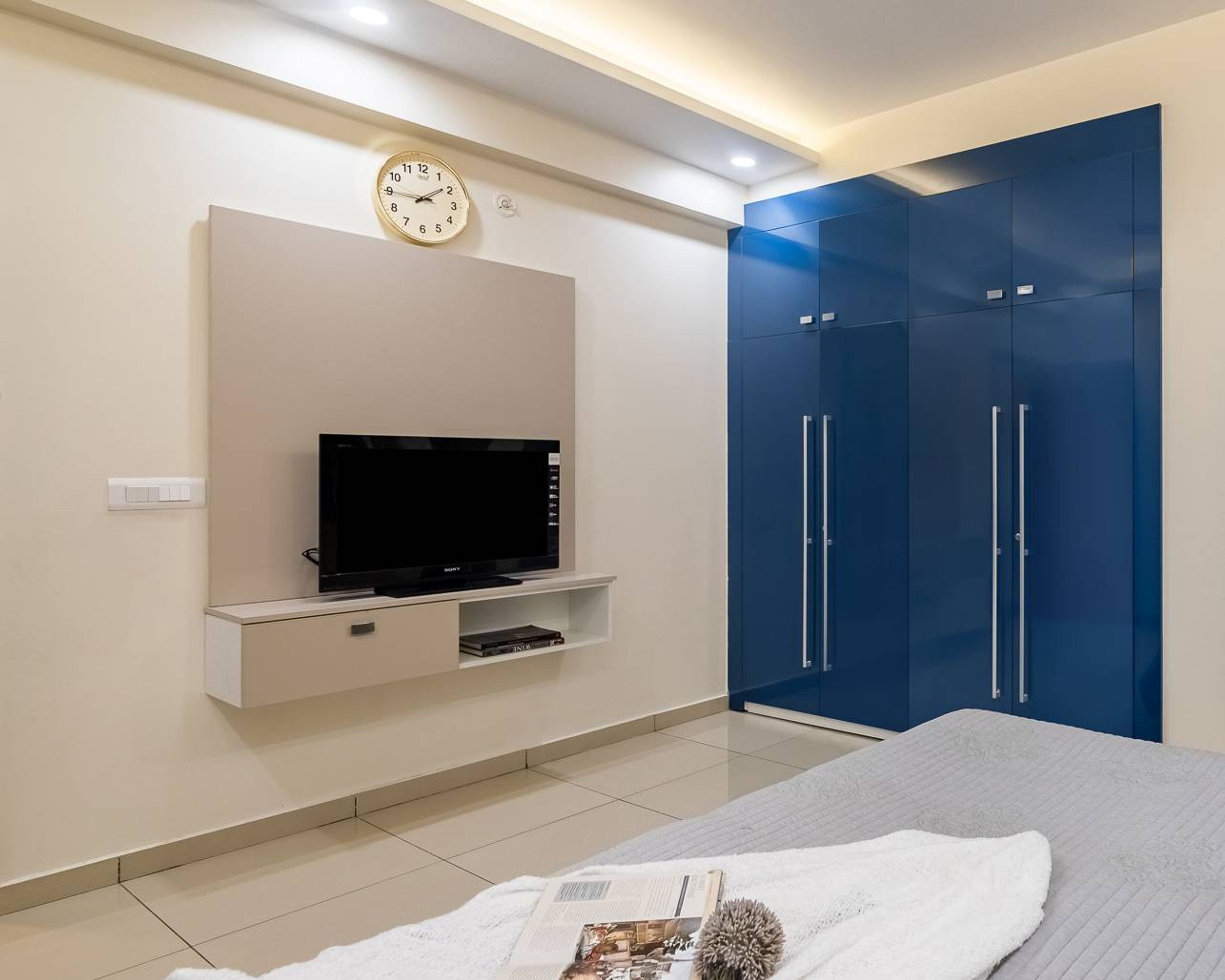 White TV Unit Design For Modern Bedrooms