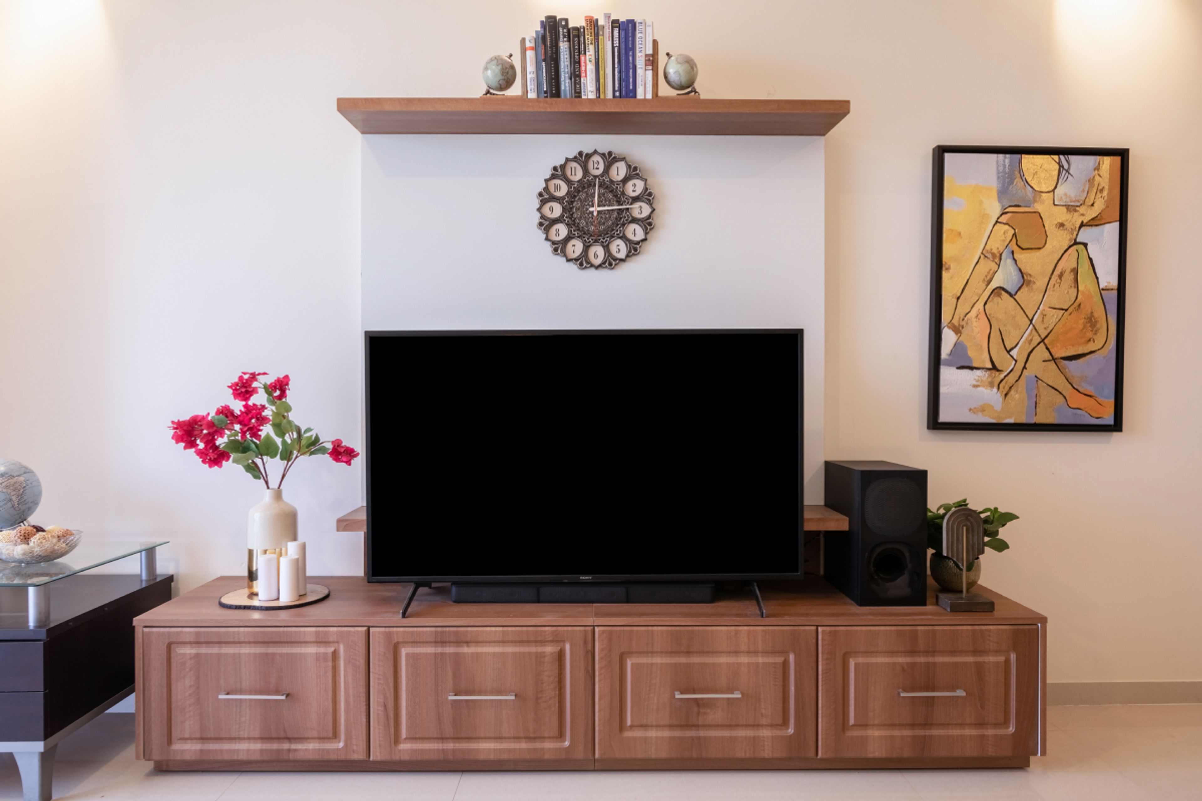 Minimal TV Cabinet With A Wooden Finish