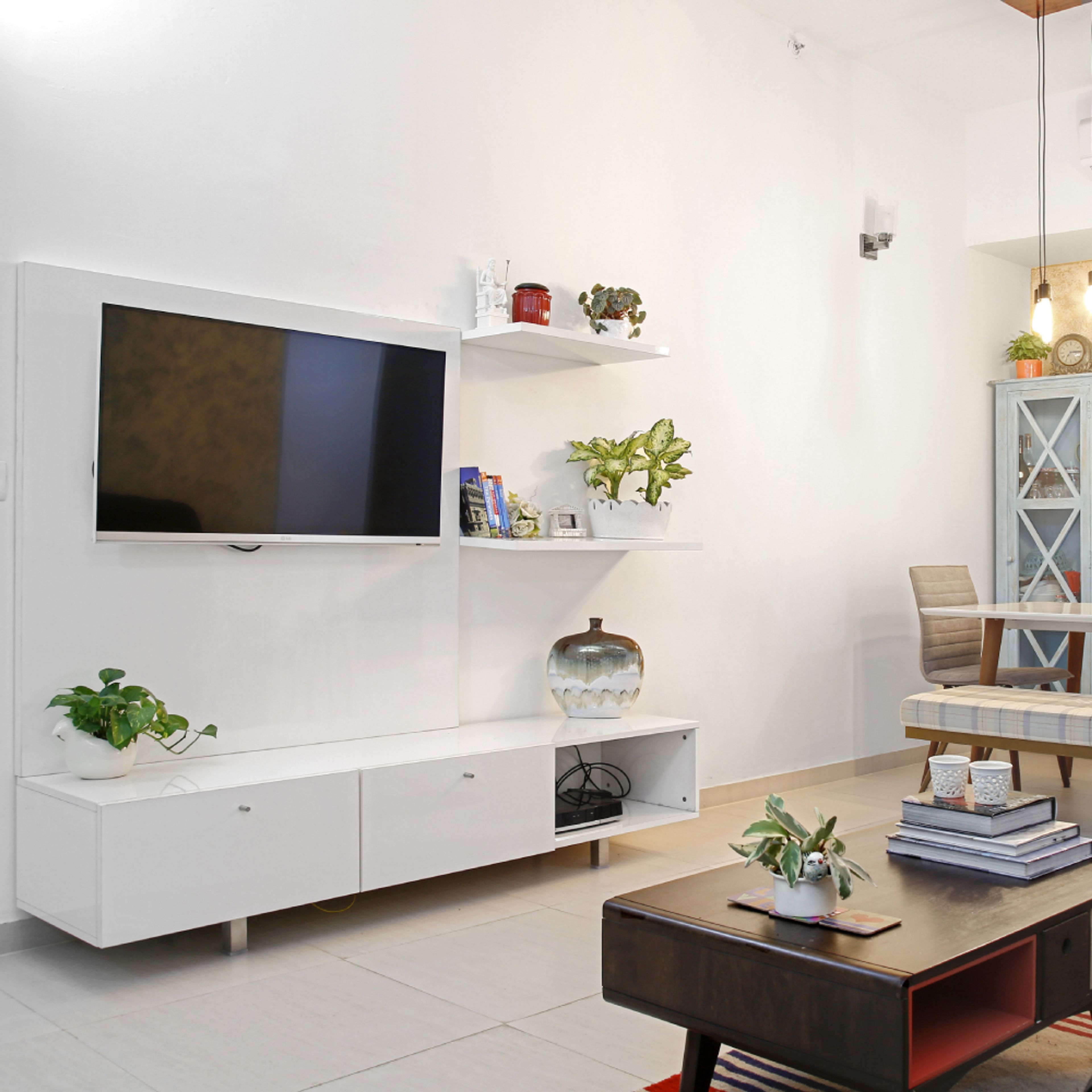 TV Unit With Suede Laminate - Livspace