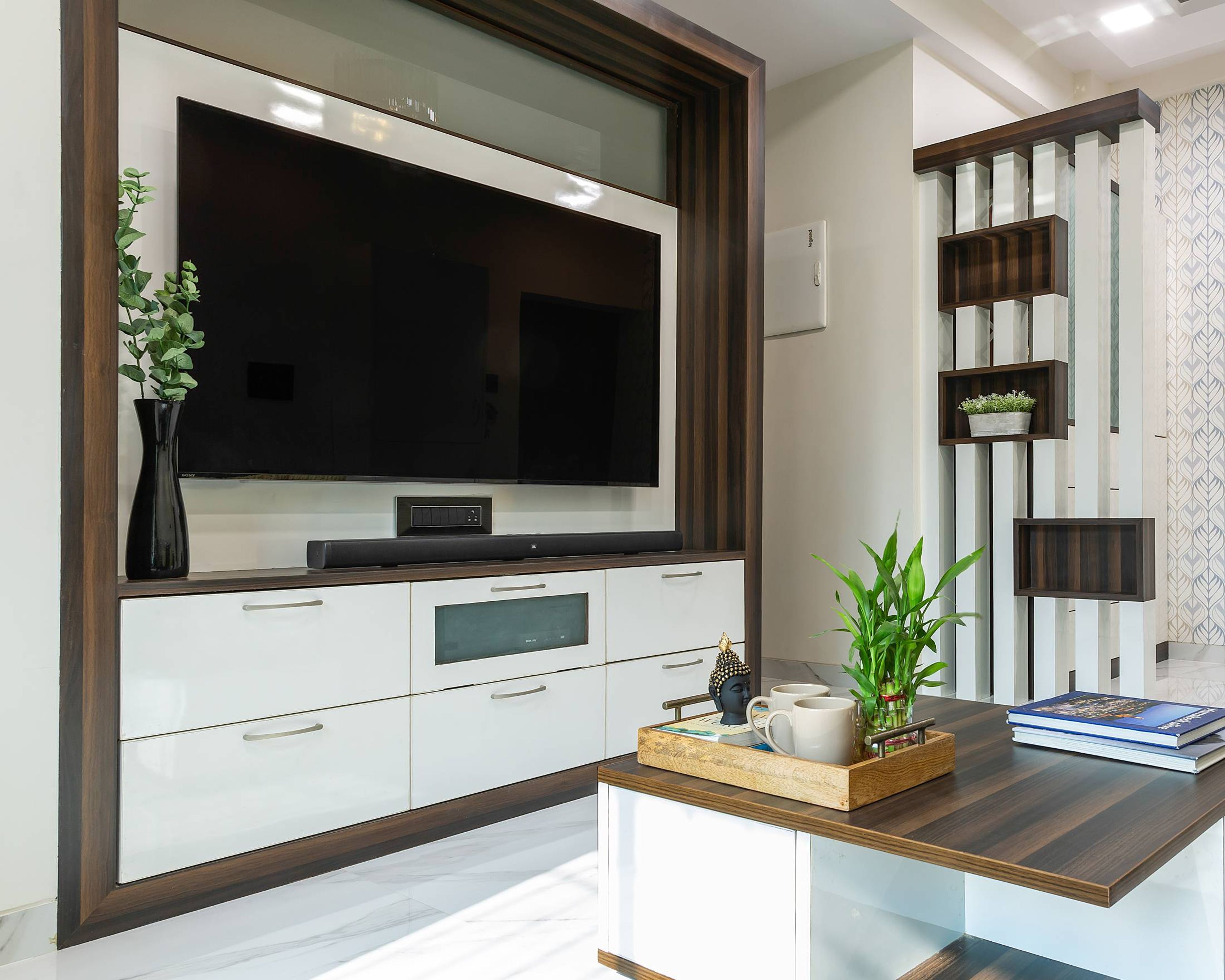 Modern TV Unit With Pullout Drawers