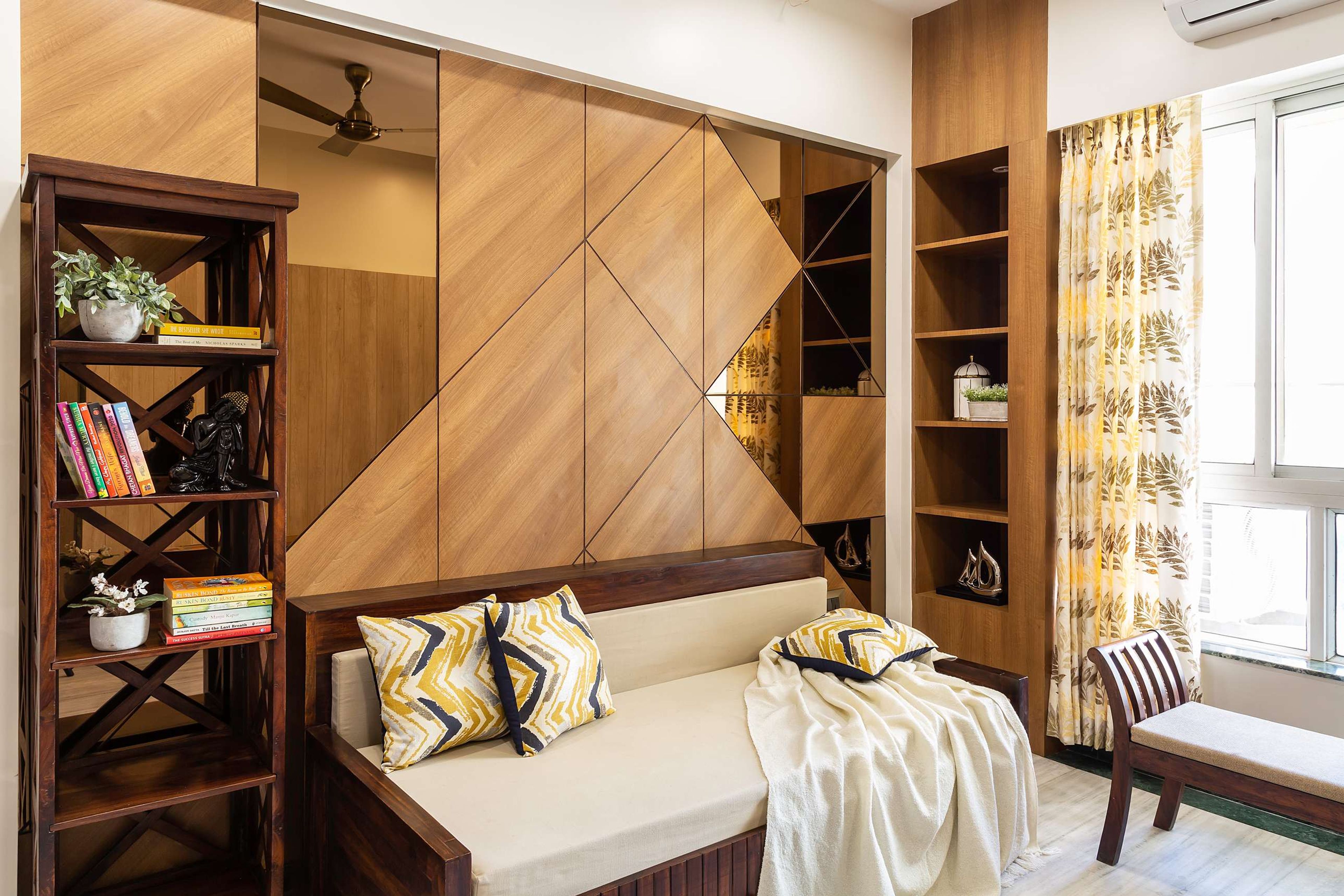 Bedroom Wall Design With Mirros - Livspace