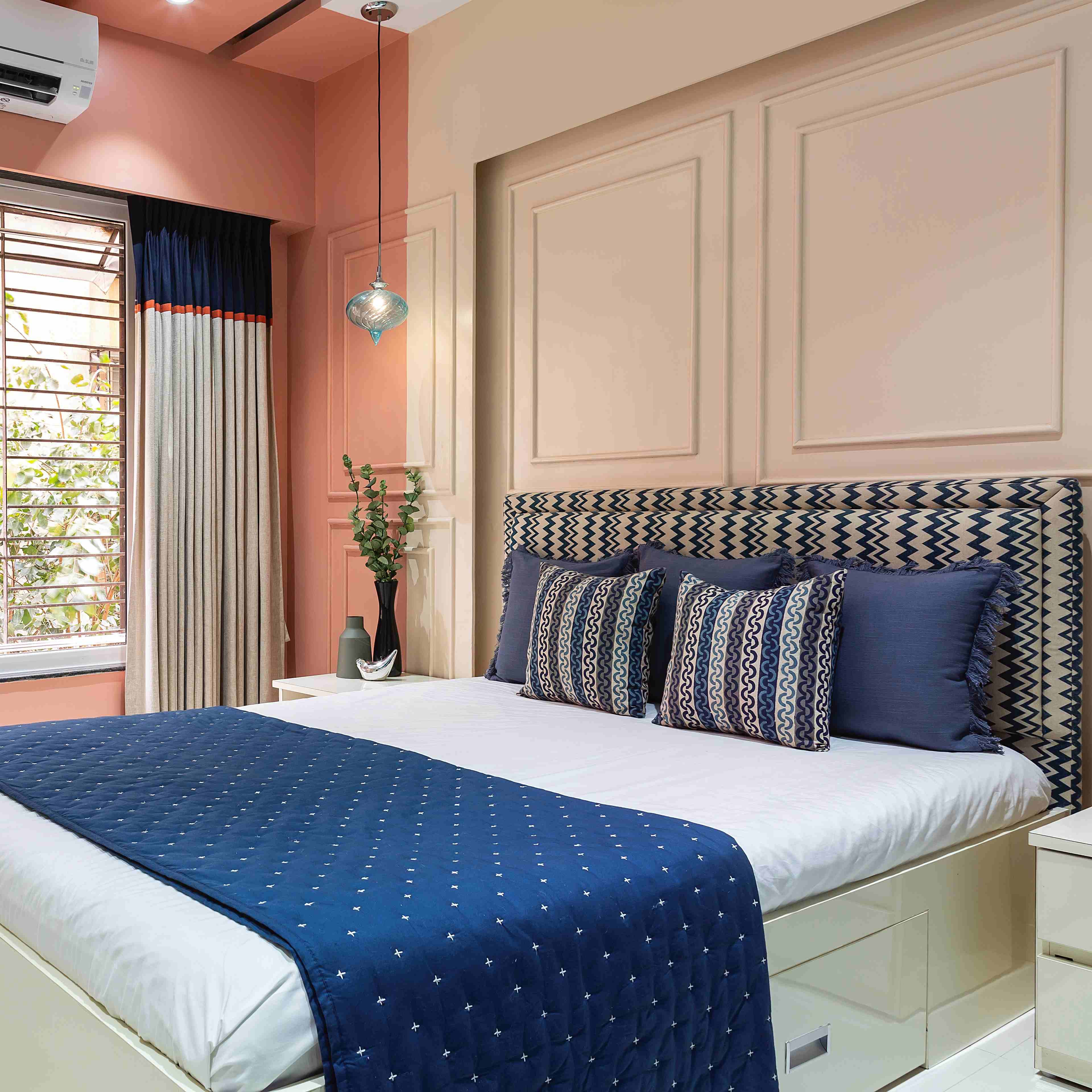 Beige And Peach Wall Design - Livspace