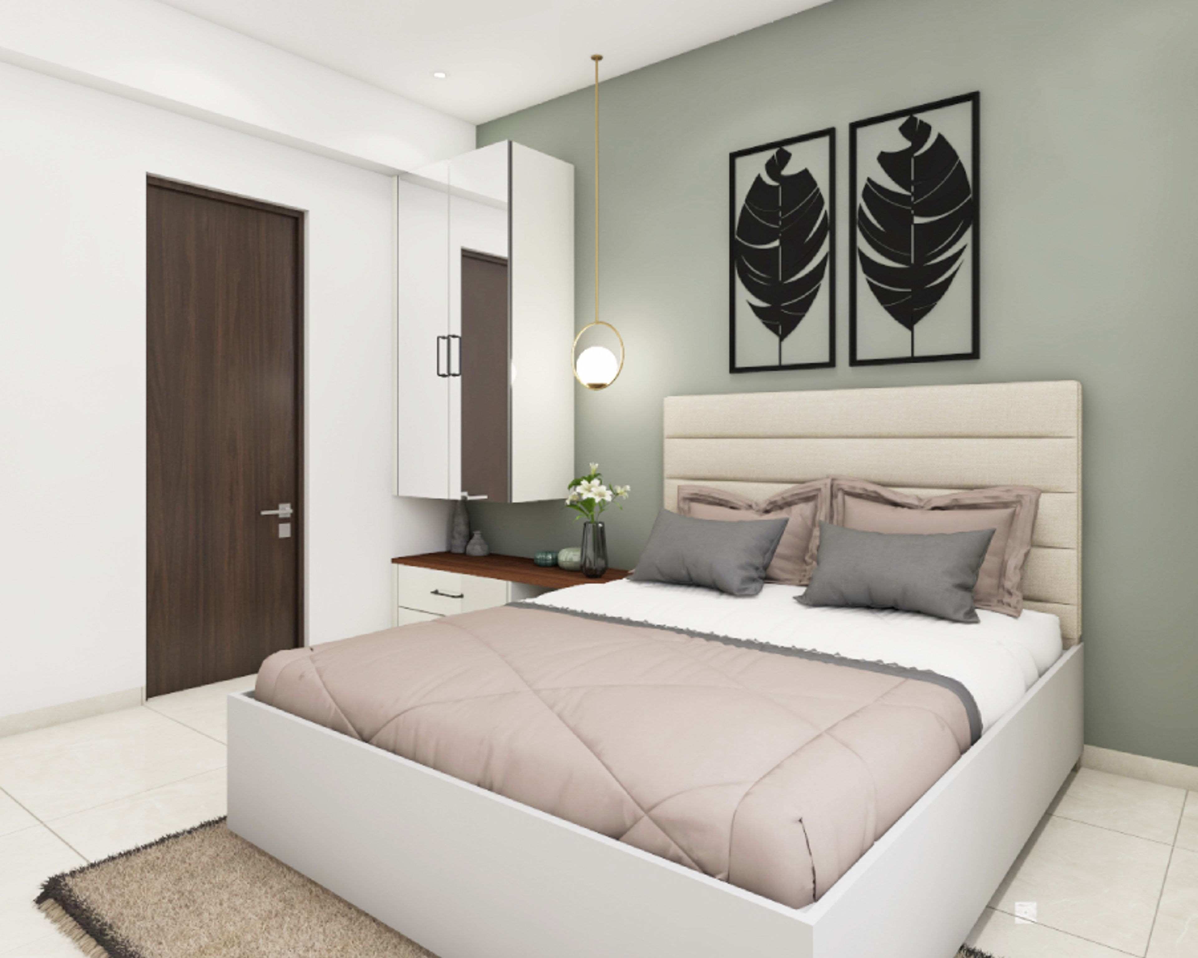 Muted Olive Green Bedroom Wall Paint - Livspace