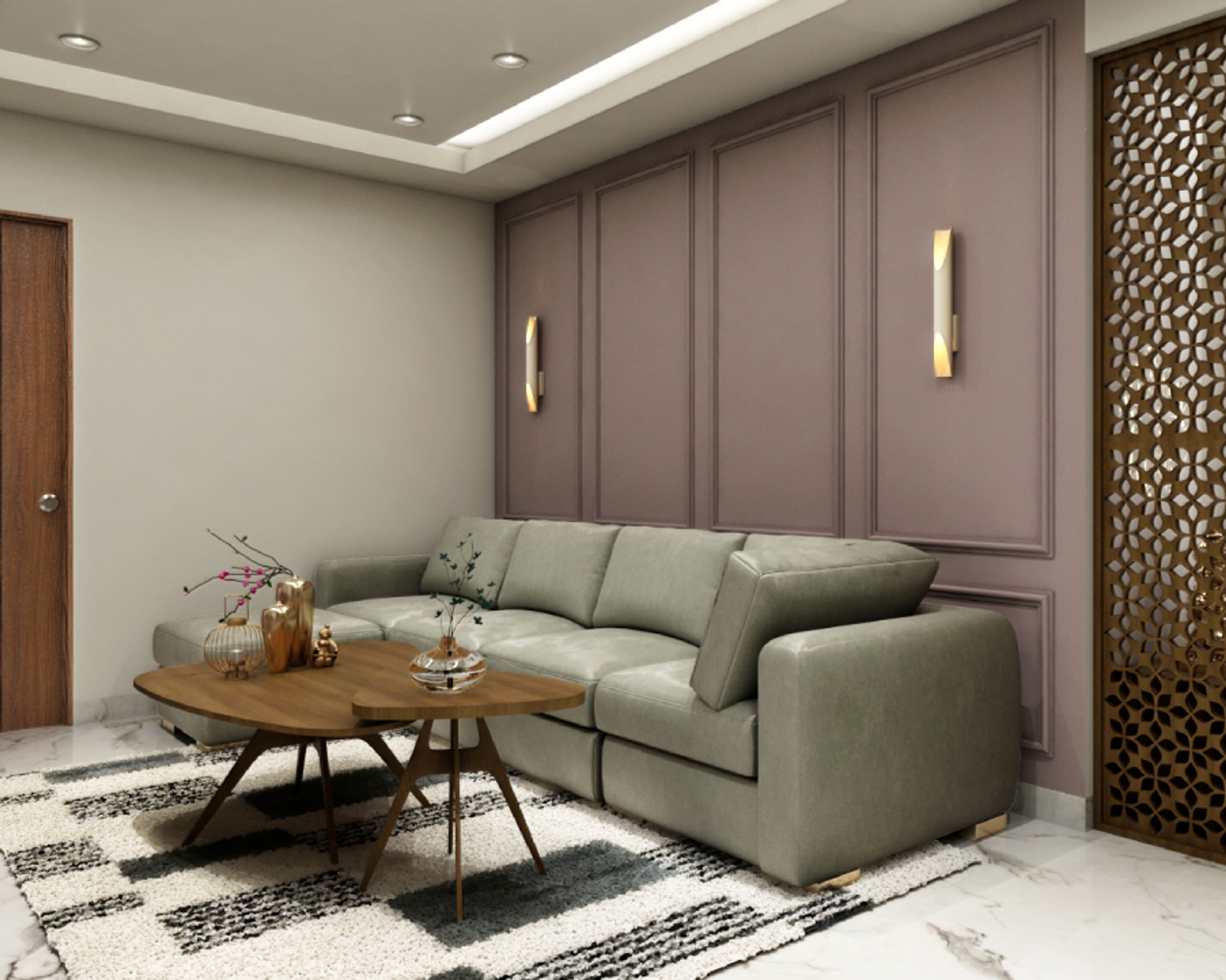 Dark Beige Wall Paint Design - Livspace