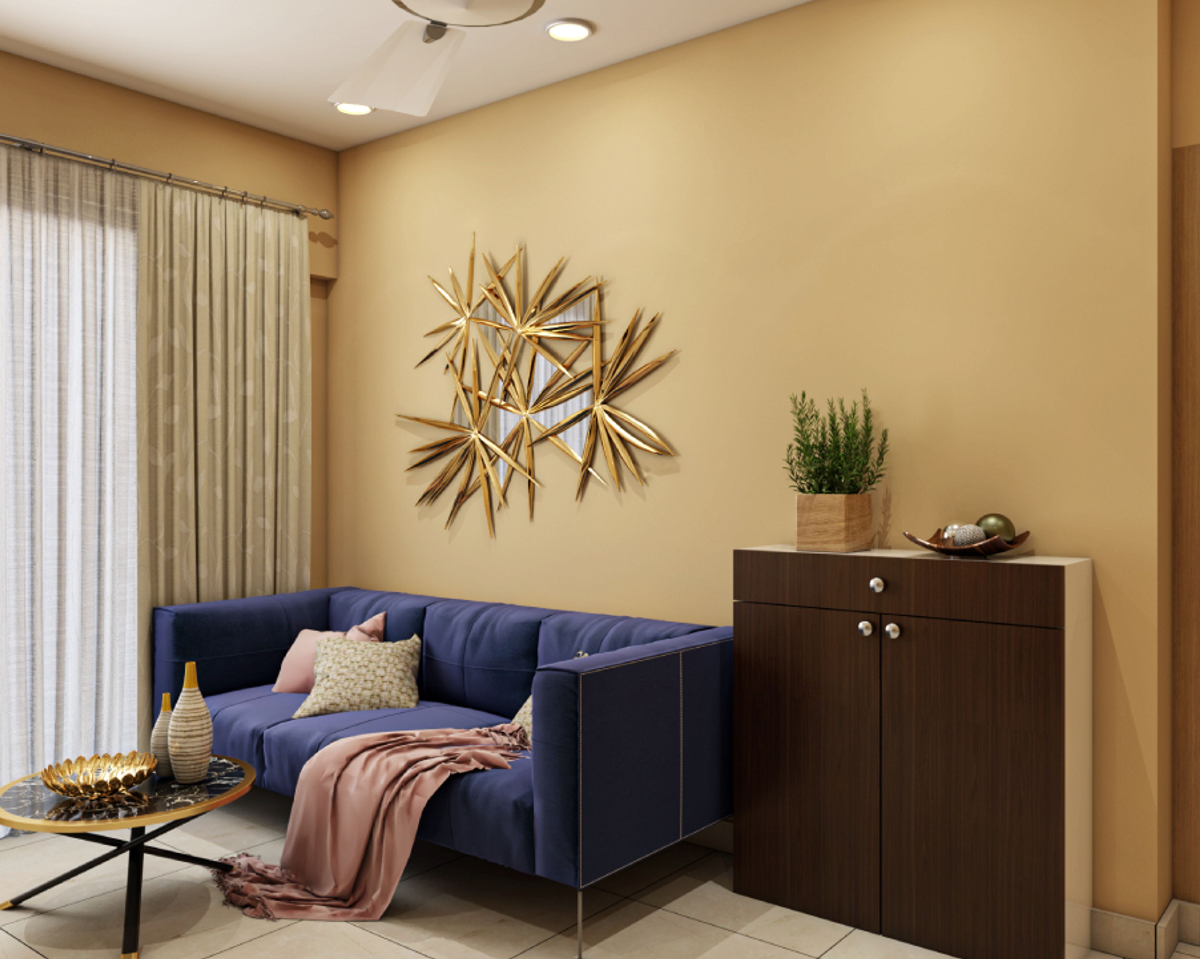 Contempary Dark Beige And Tan Living Room Wall Paint Design