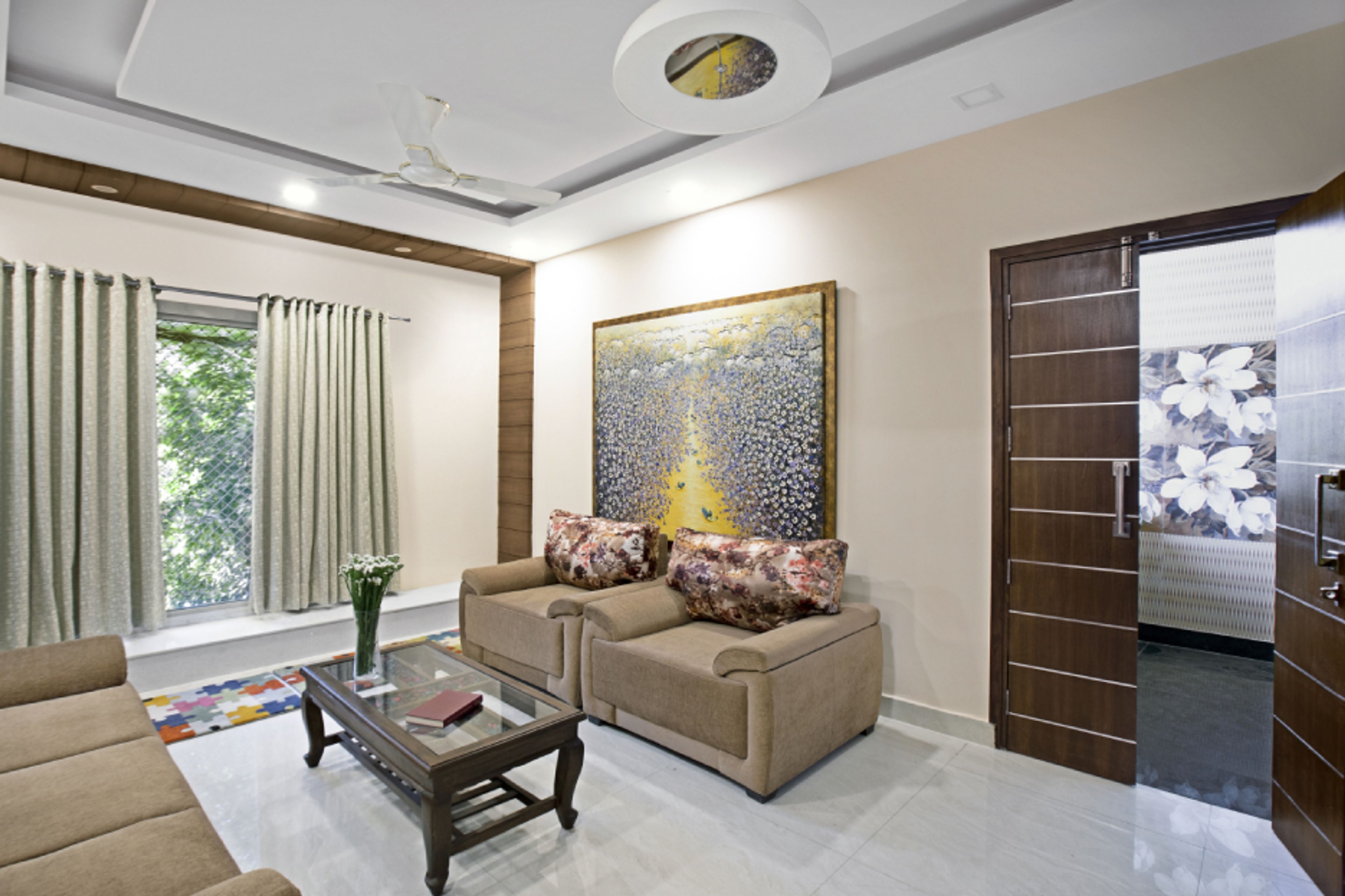 Modern Beige Wall Paint Design For Living Rooms