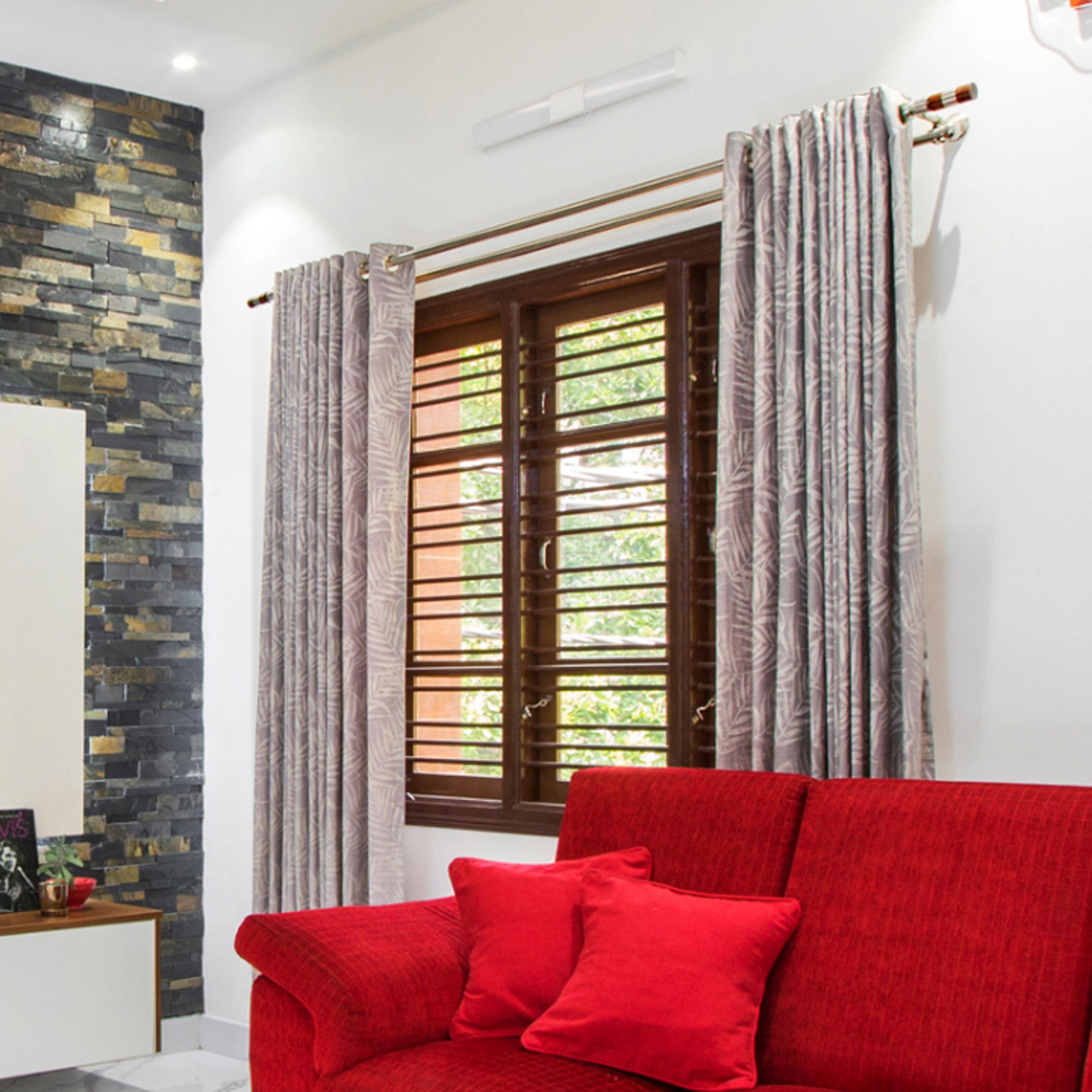 Wooden Swing Window Design For Living Rooms - Livspace