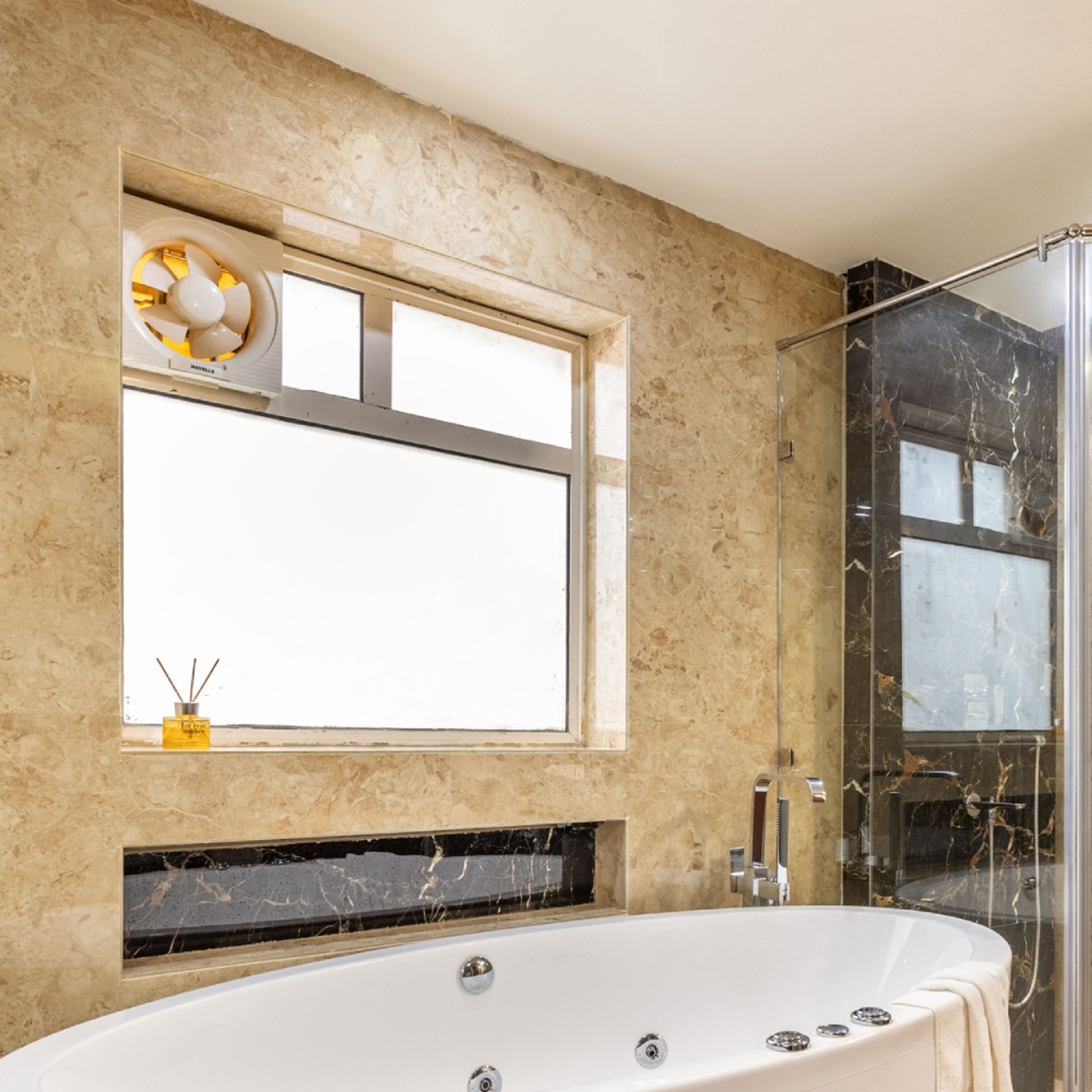 Metallic Silver Fixed Window Design - Livspace