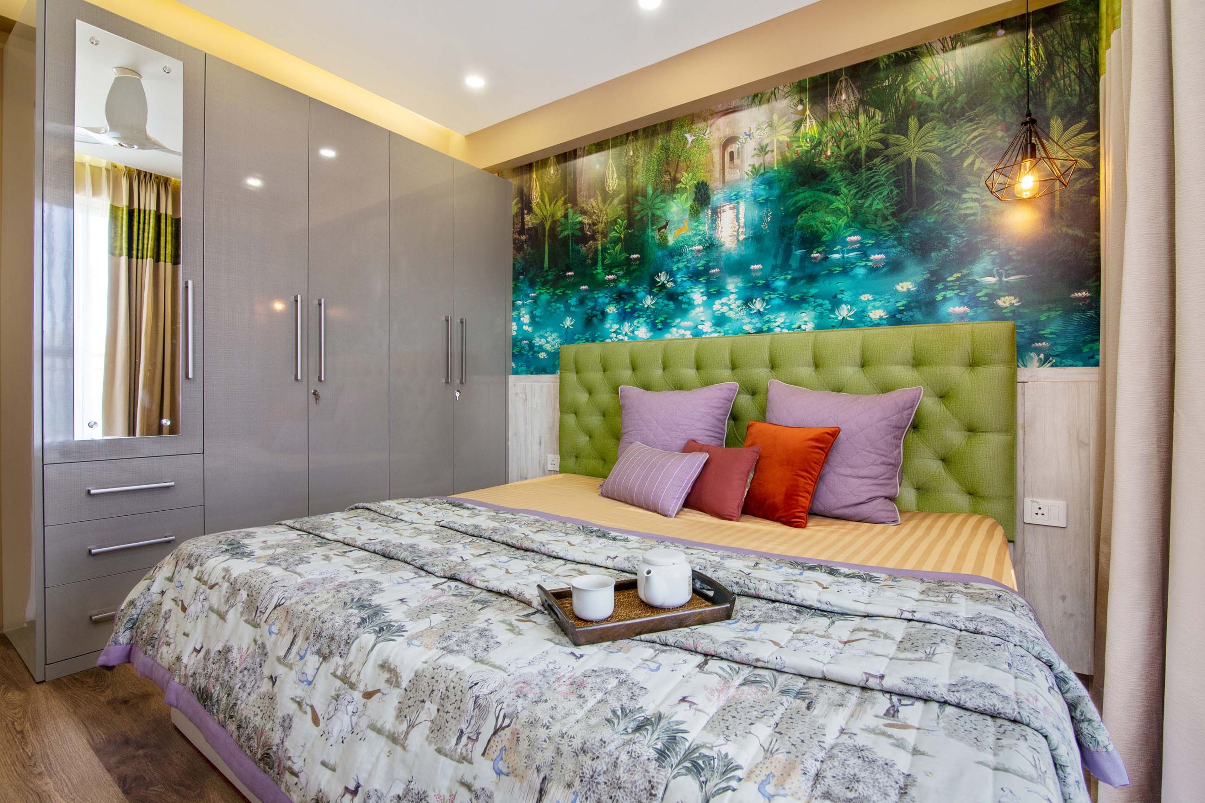 Guest Bedroom with Grey Wardrobe