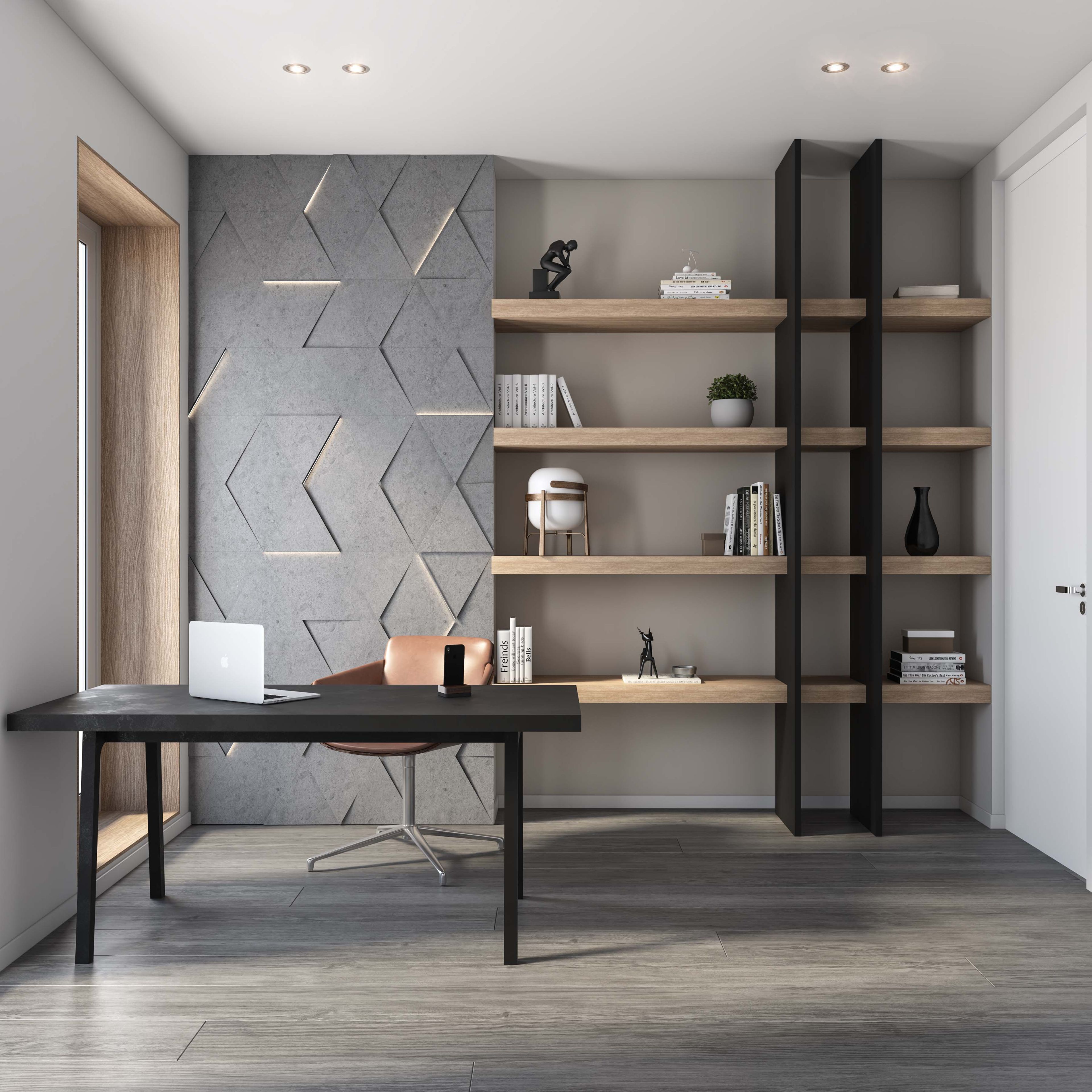 Rectangular Subway Vinyl Flooring Design In Grey - Livspace