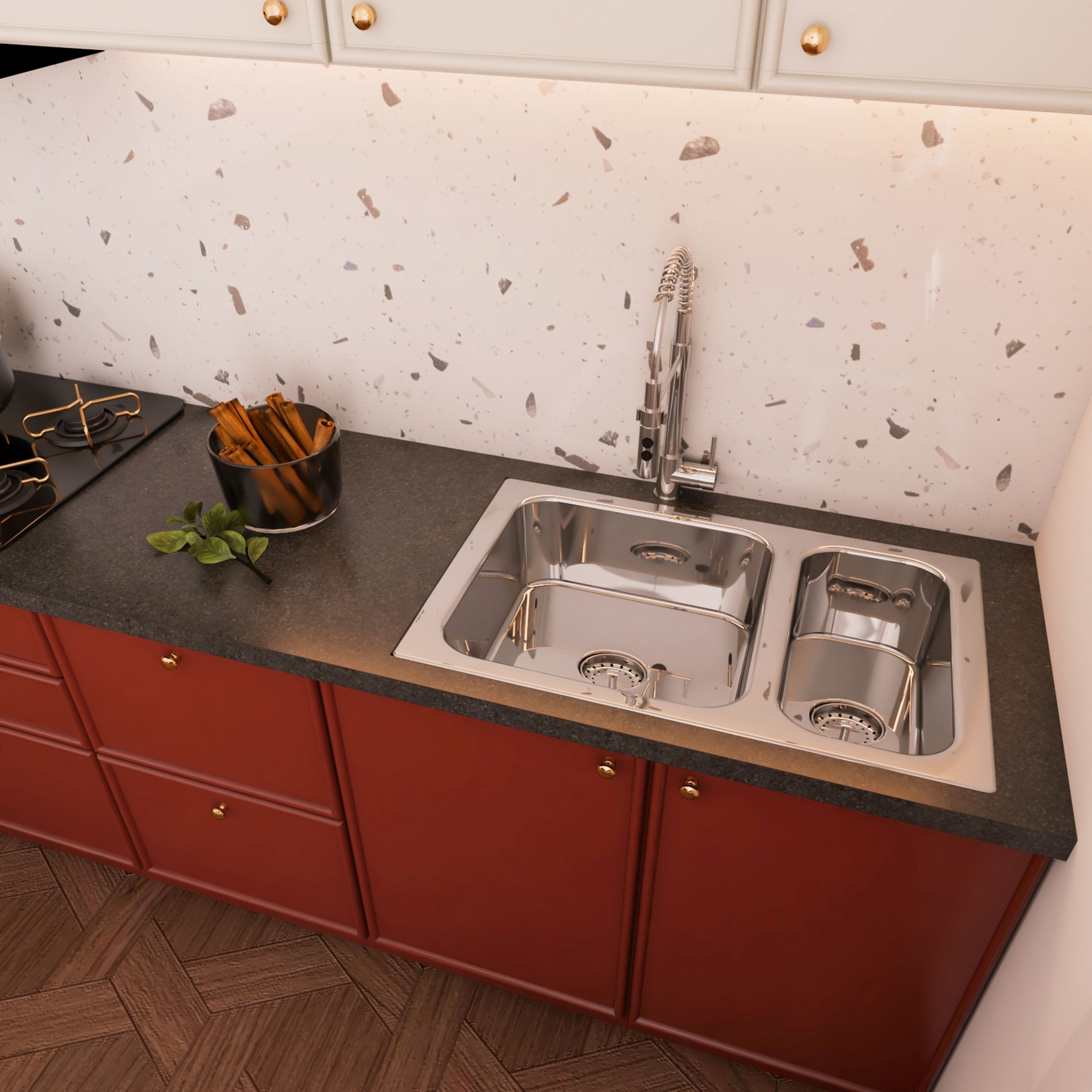 Contemporary Top Mount Stainless Steel Sink With Double Bowl