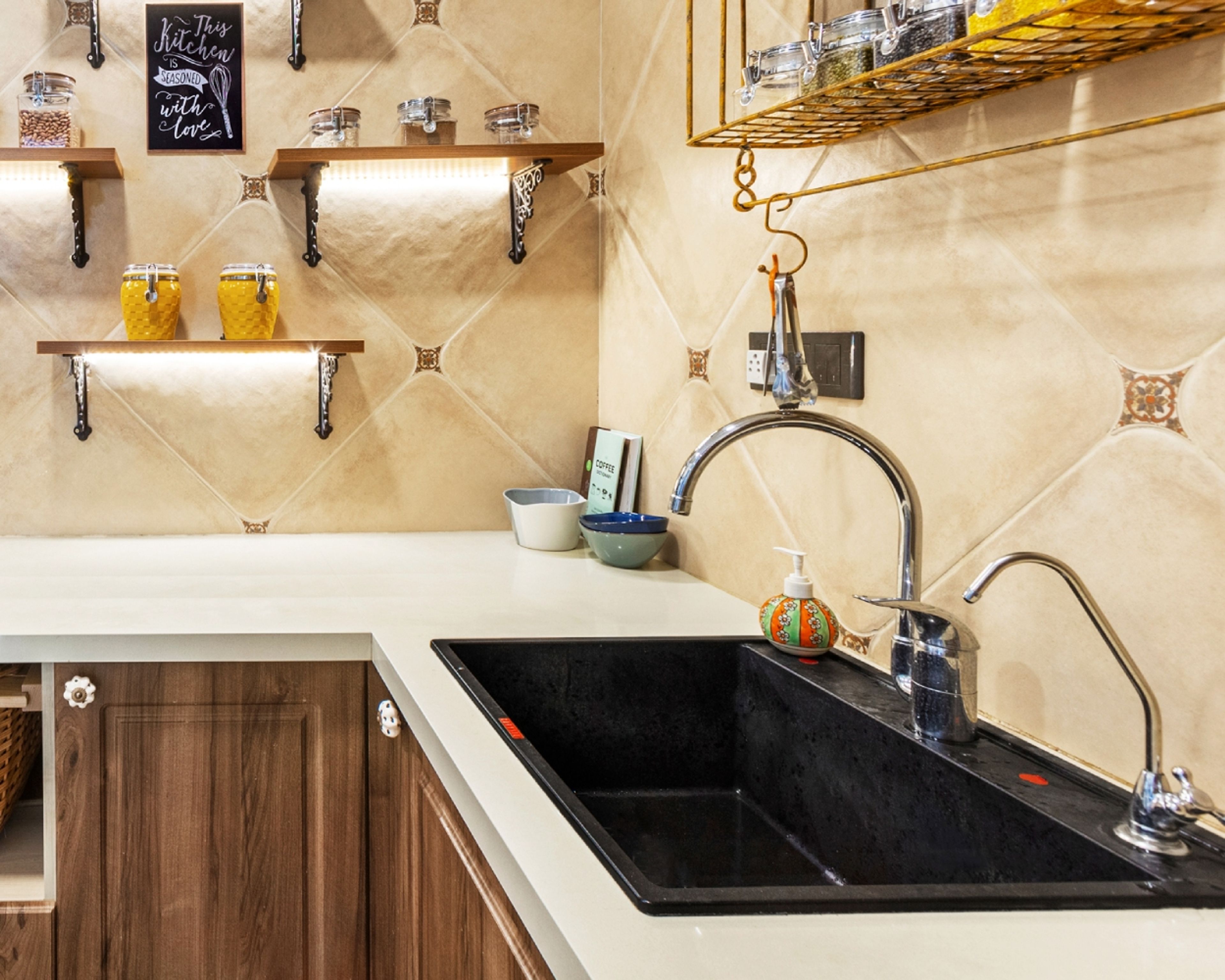 Traditional Black Quartz Top Mount Single Bowl Kitchen Sink