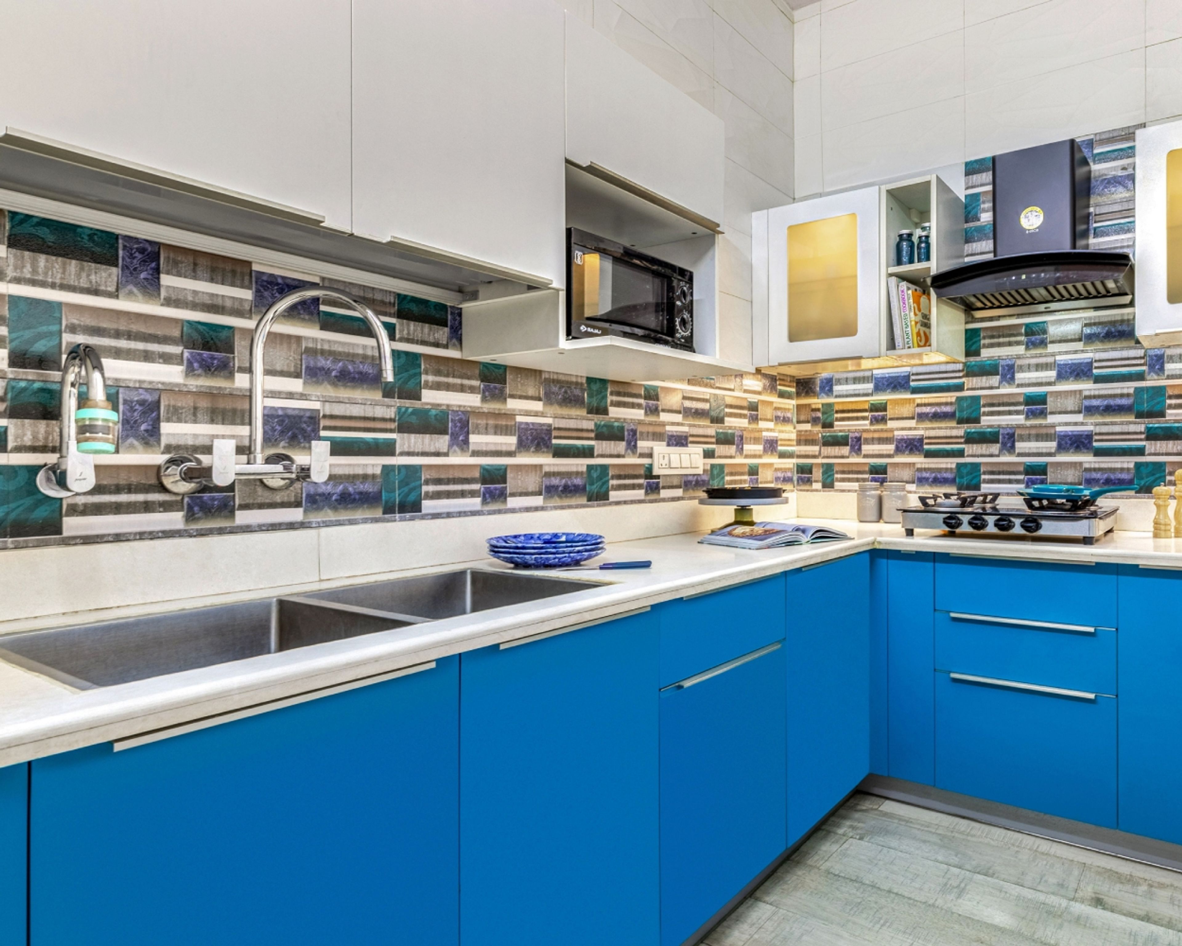 Contemporary Double Bowl Stainless Steel Basin Wash