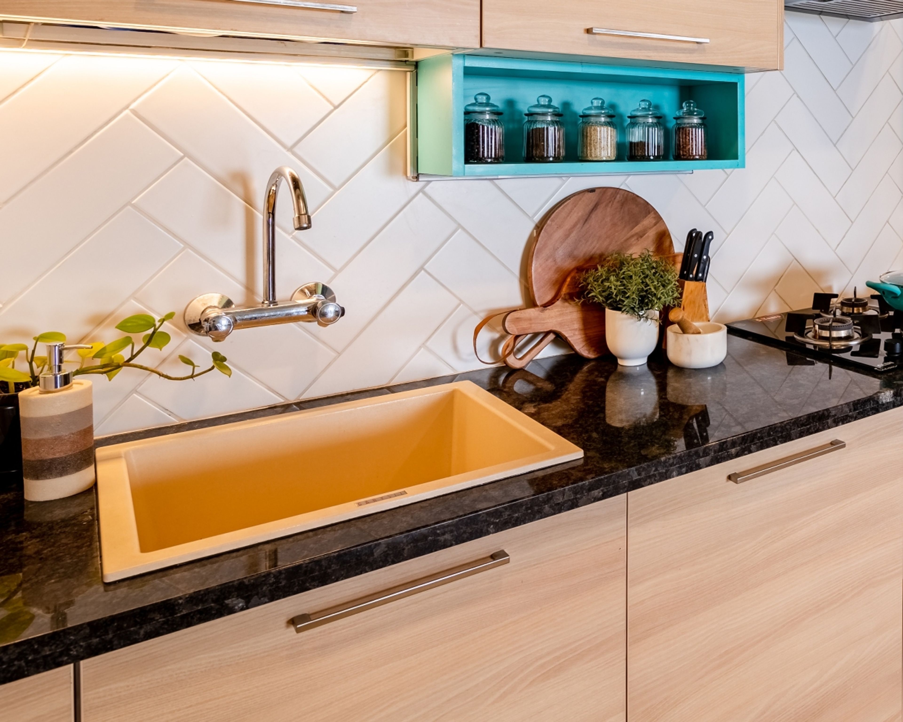 Single Bowl Modern Quartz Basin Wash