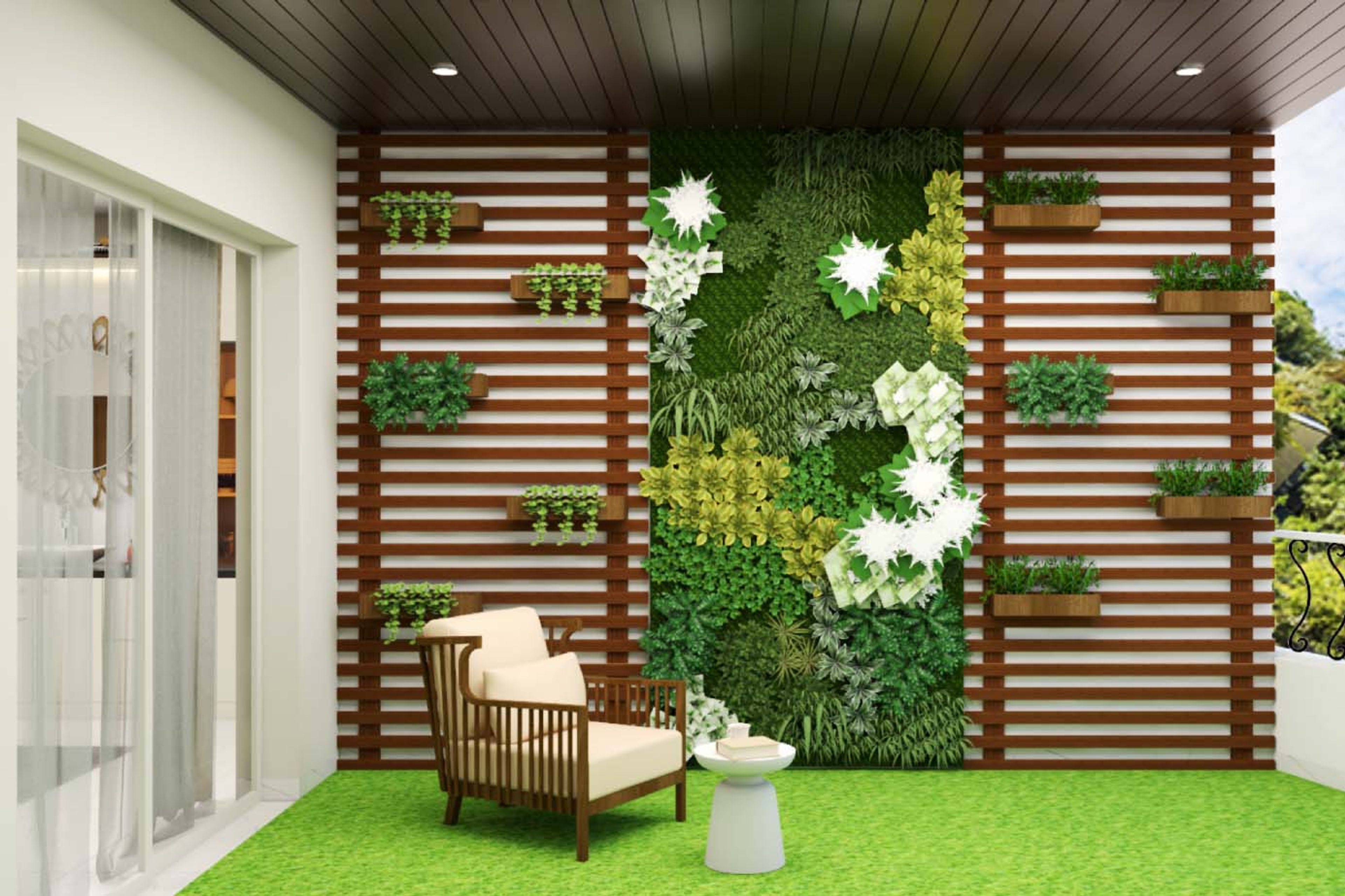 Modern Balcony Design With Wooden Details