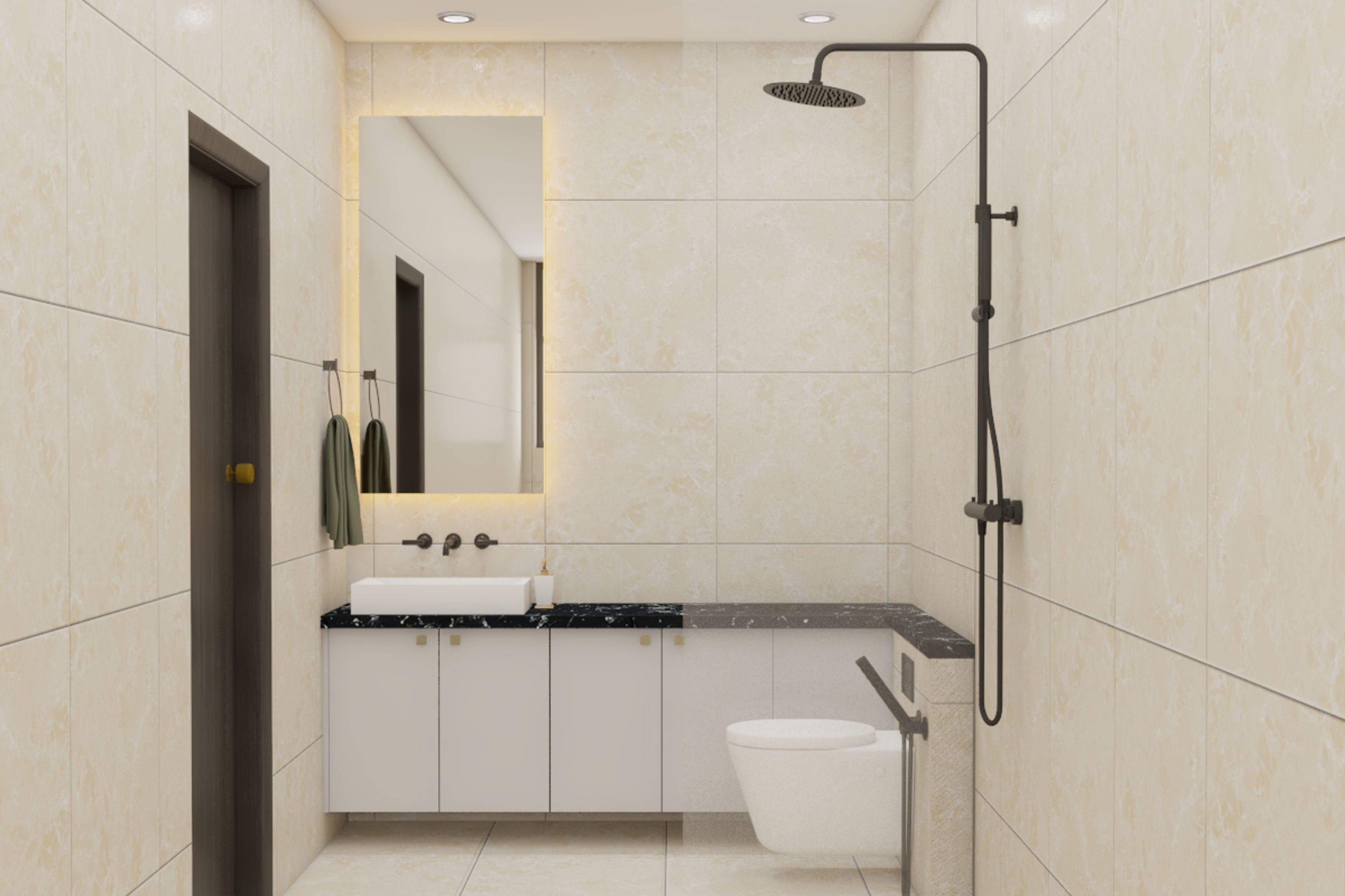 Modern Spacious Bathroom Design With Ample Storage