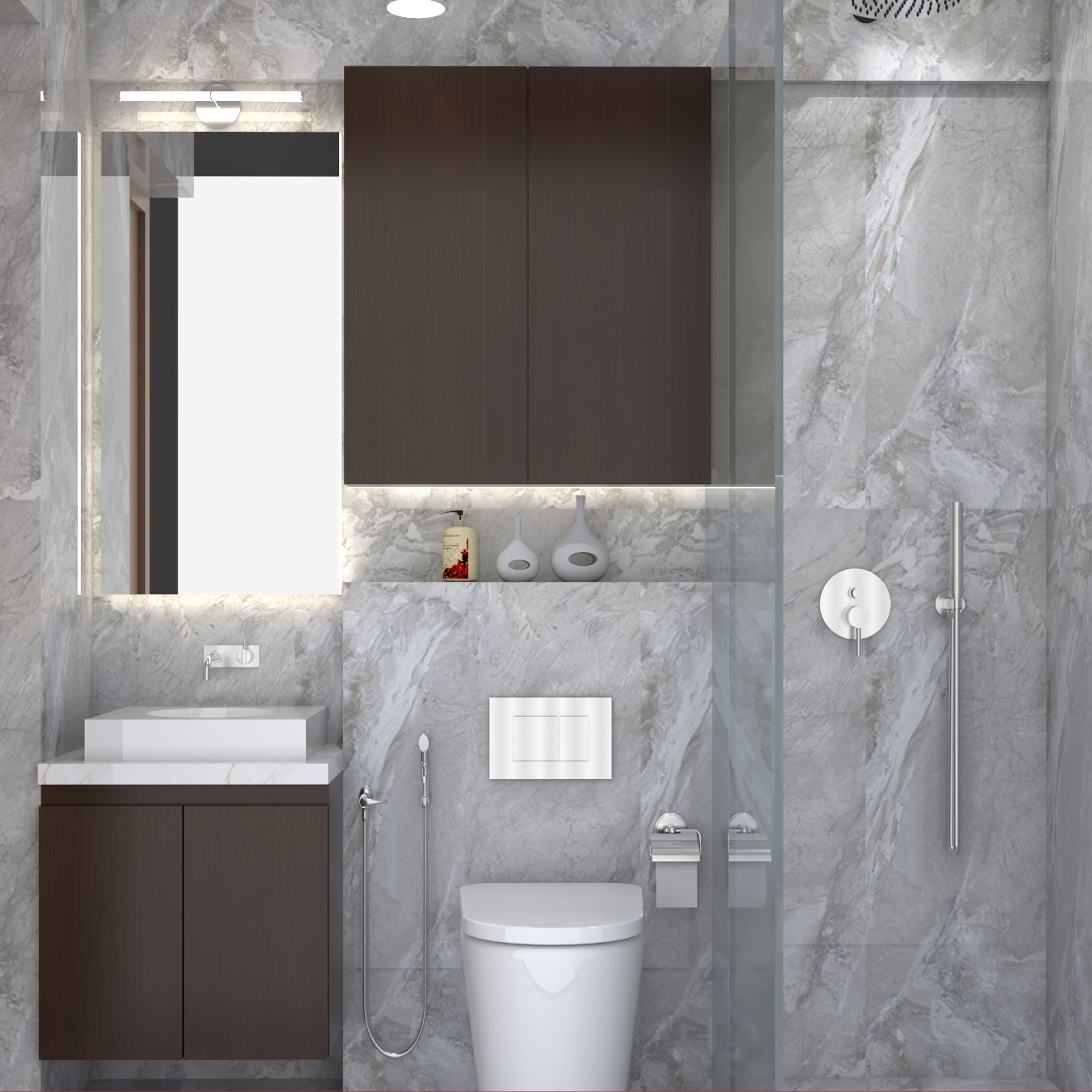 Compact Bathroom Design - Livspace