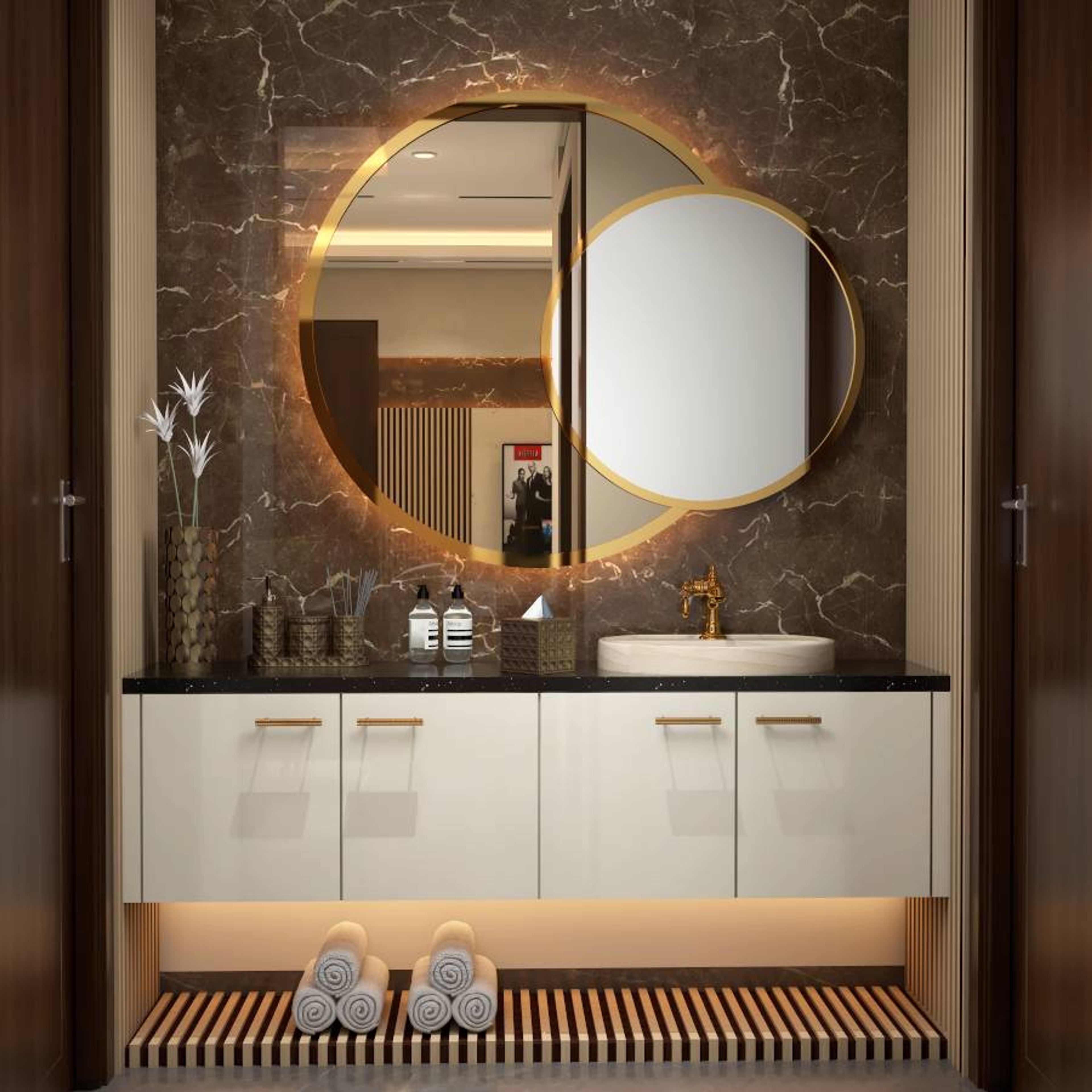 Modern Bathroom Design With Granite Tiles