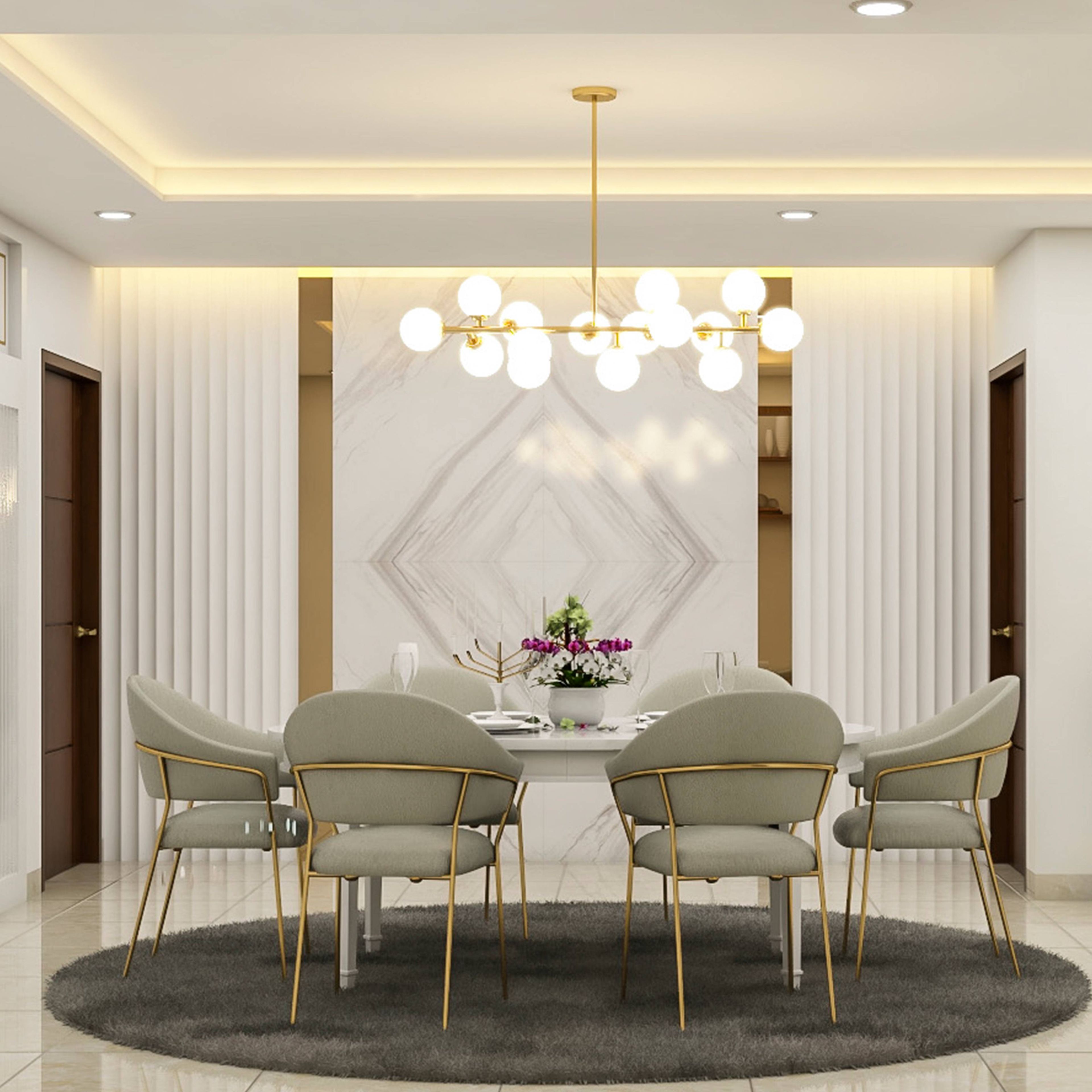 Spacious 6-Seater Dining Room - Livspace