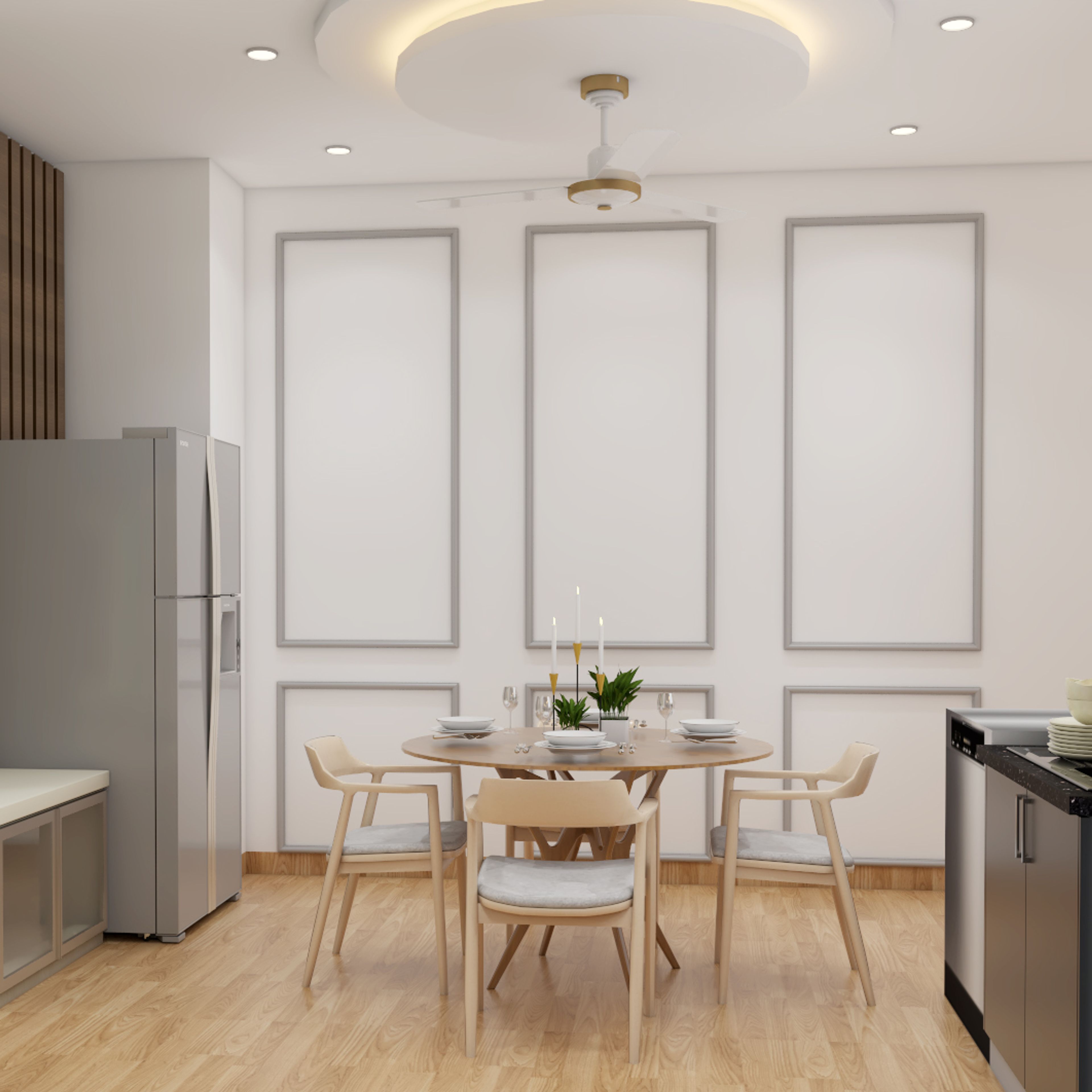 Classic Dining Room Design For Rentals - Livspace