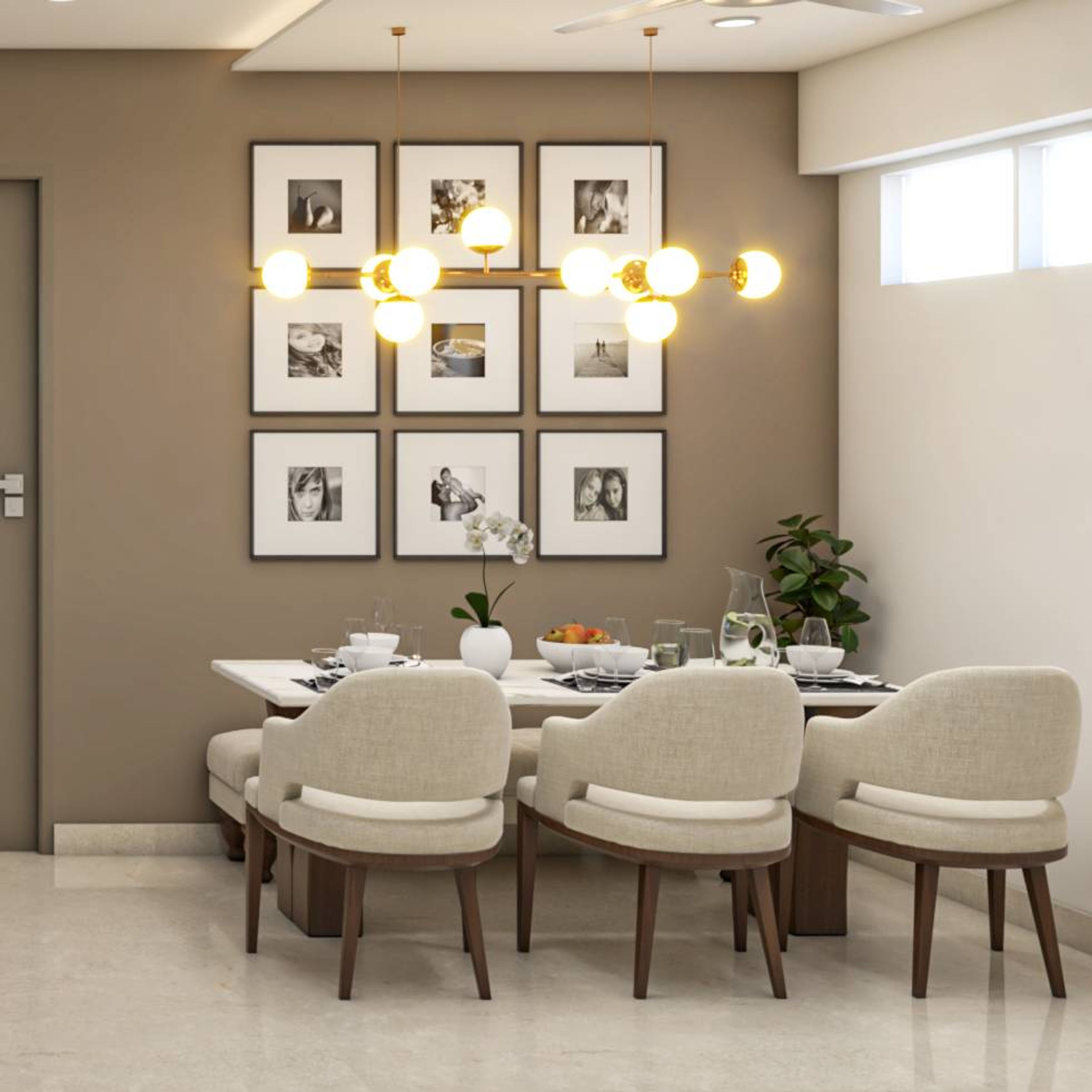 Modern Dining Room With Shutter Storage Units