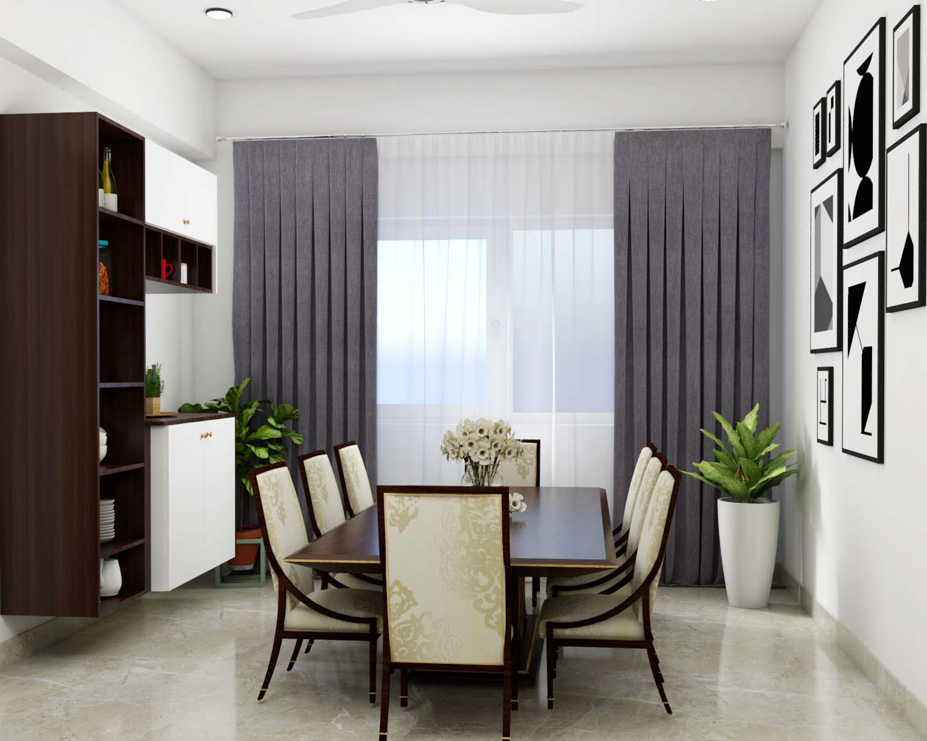 Contemporary 8-Seater Dining Hall Design