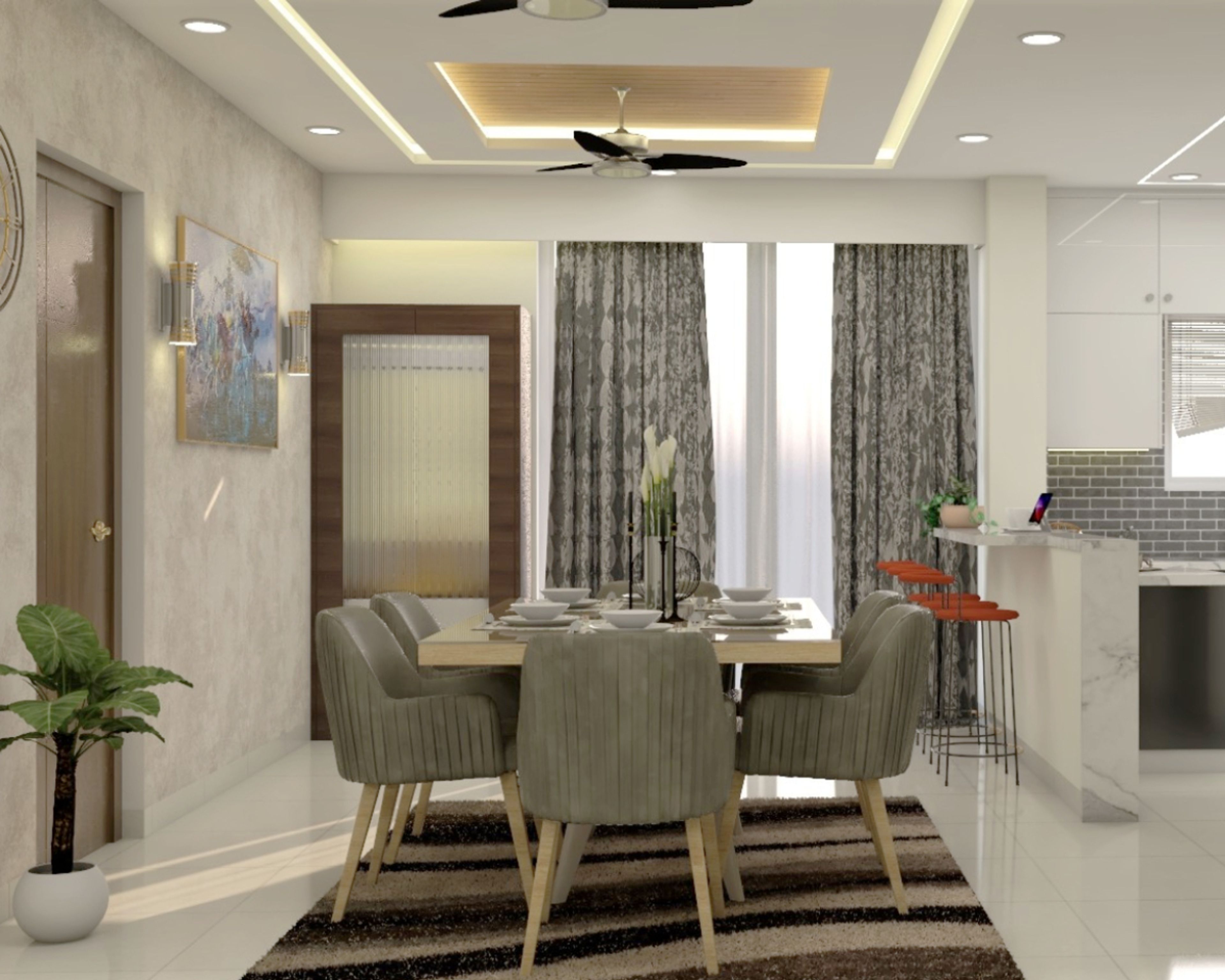 Spacious Dining Hall With Ample Storage - Livspace