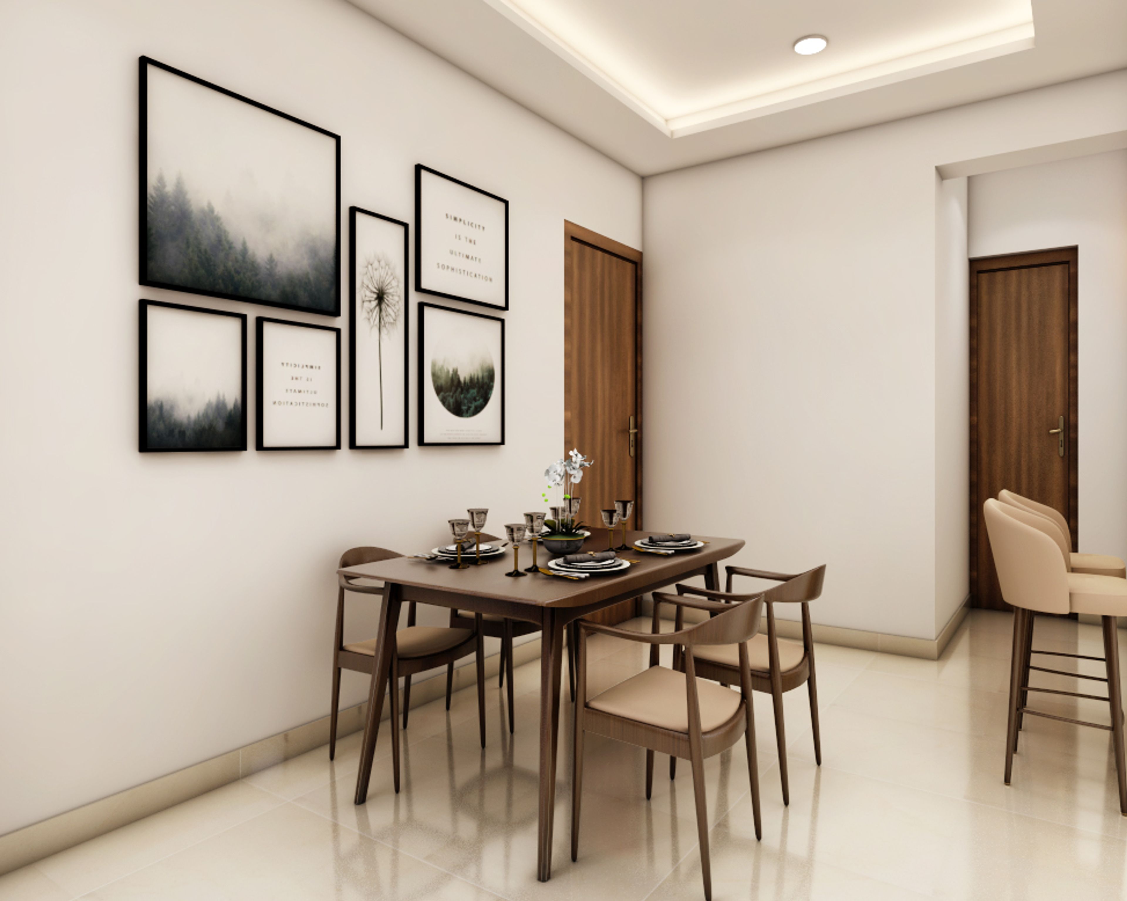 Classic 4-Seater Dining Hall Design