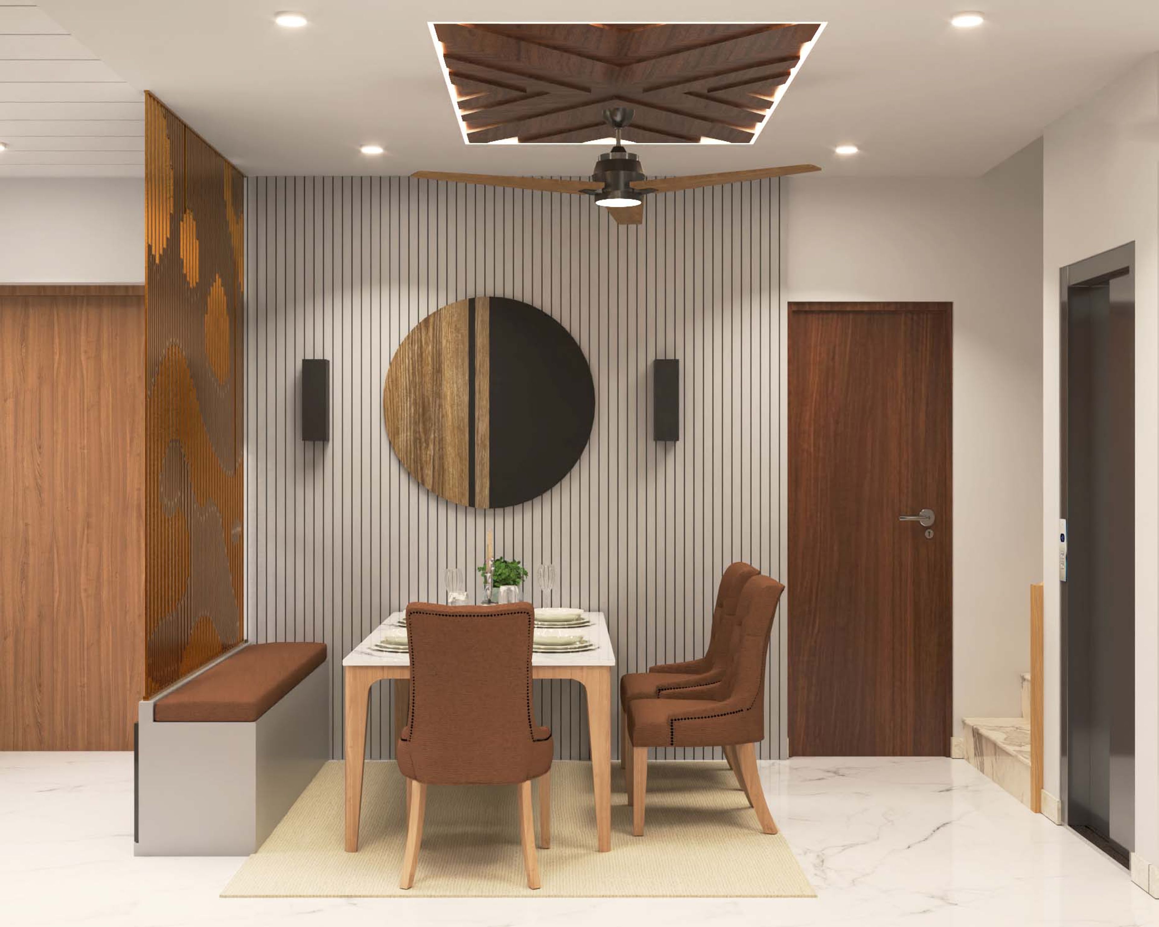 Dining Room With Cove Lighting - Livspace