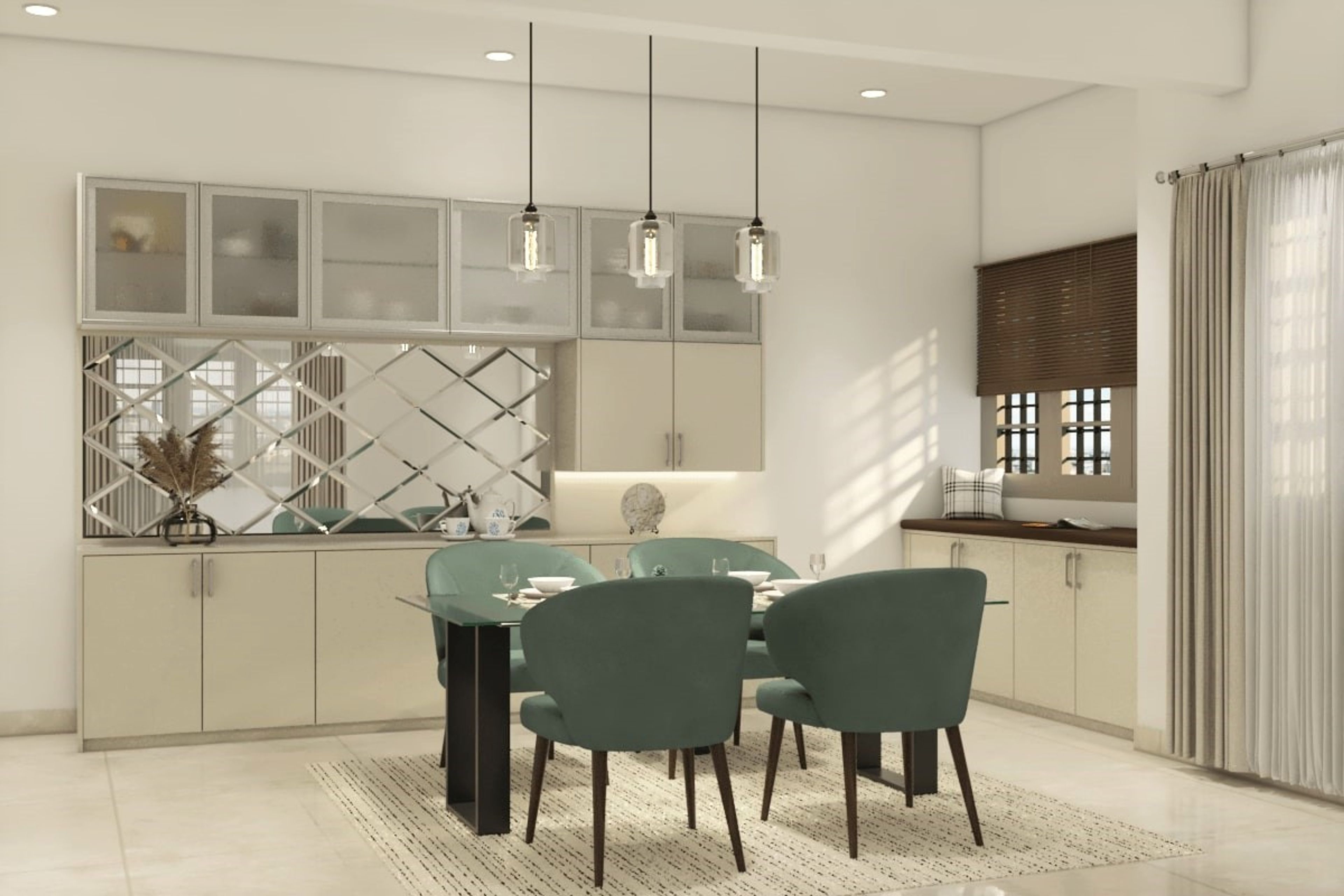 Modern 4-Seater Dining Hall Design