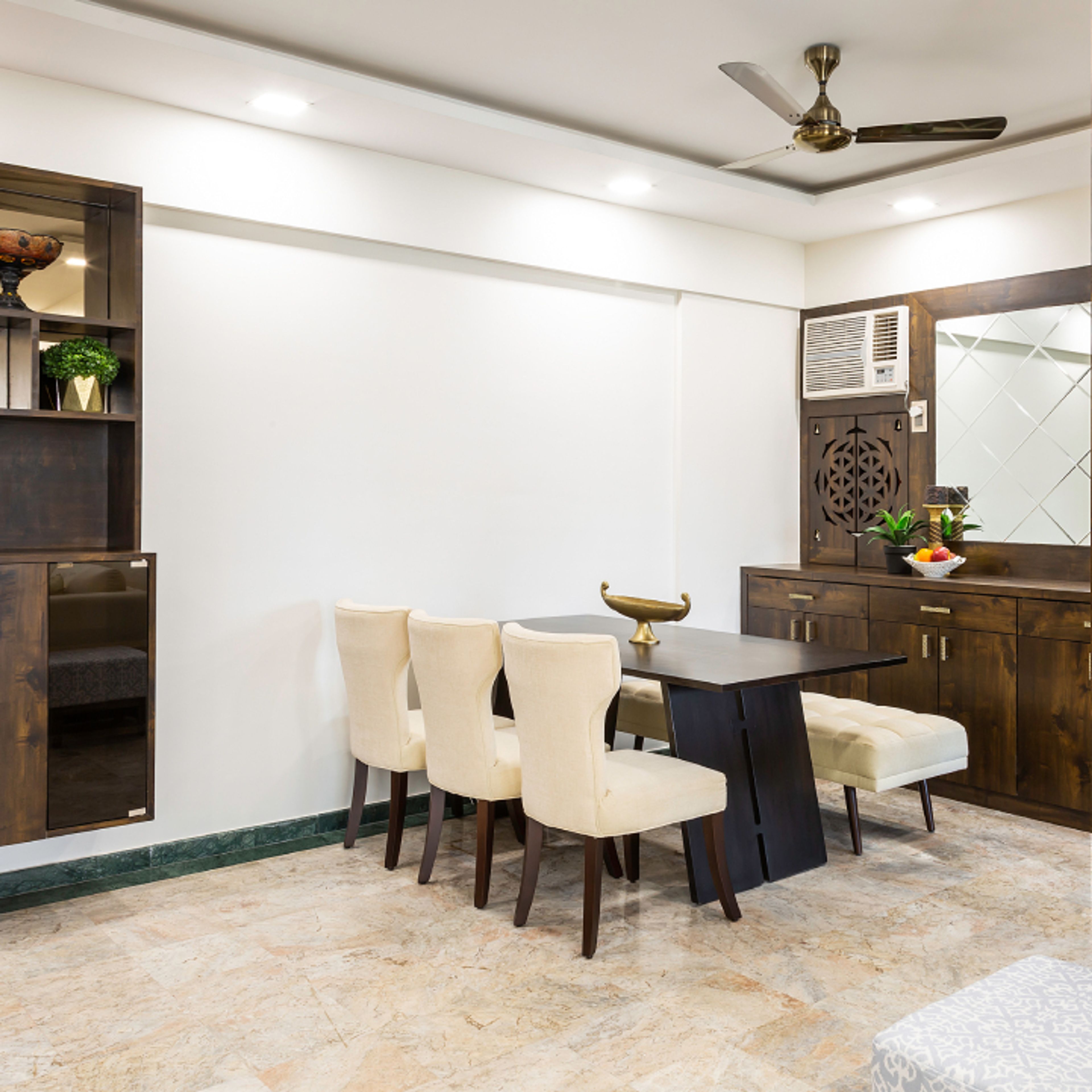 6-Seater Dining Room With A Crockery Unit - Livspace