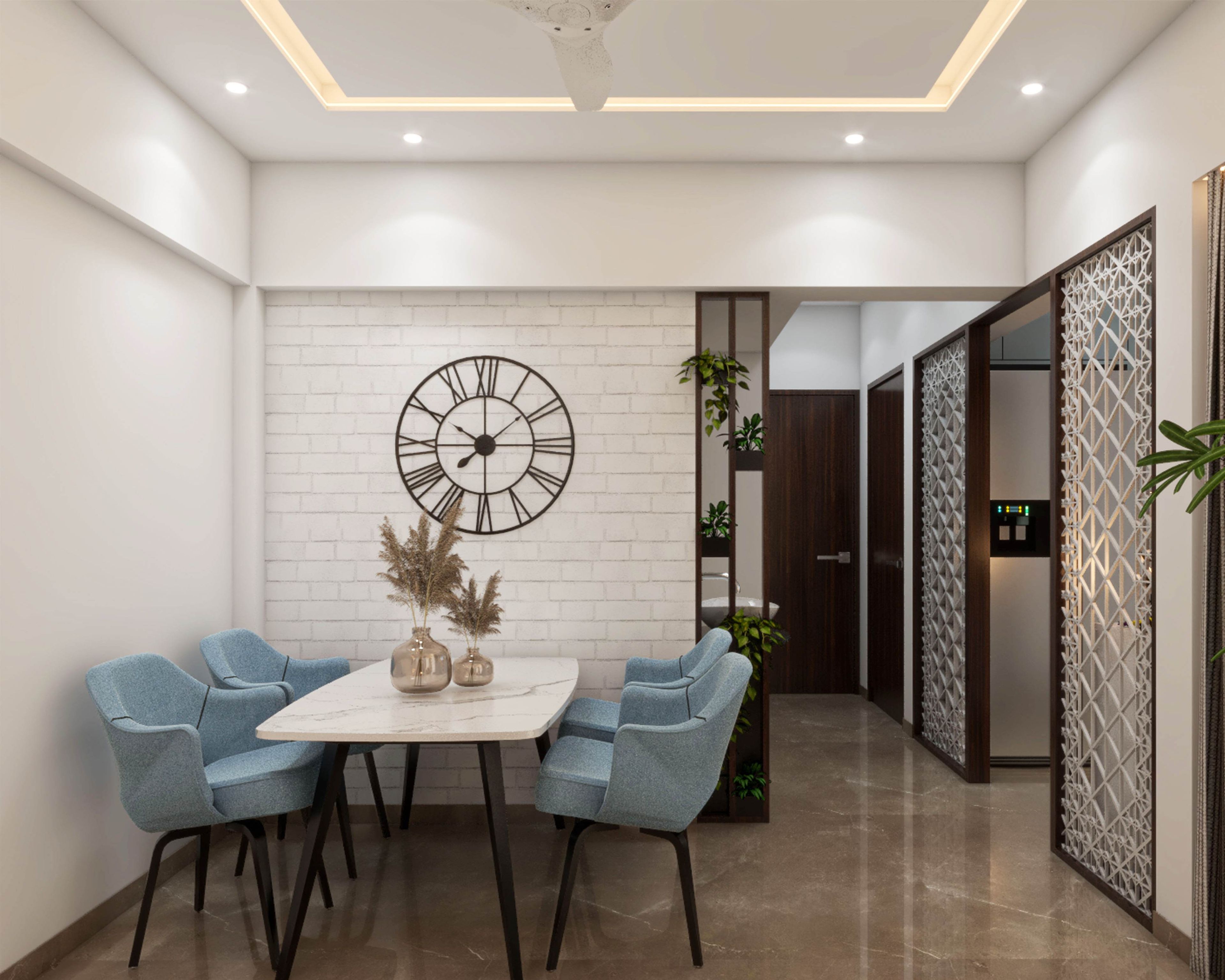 Minimal 4-Seater Dining Room - Livspace