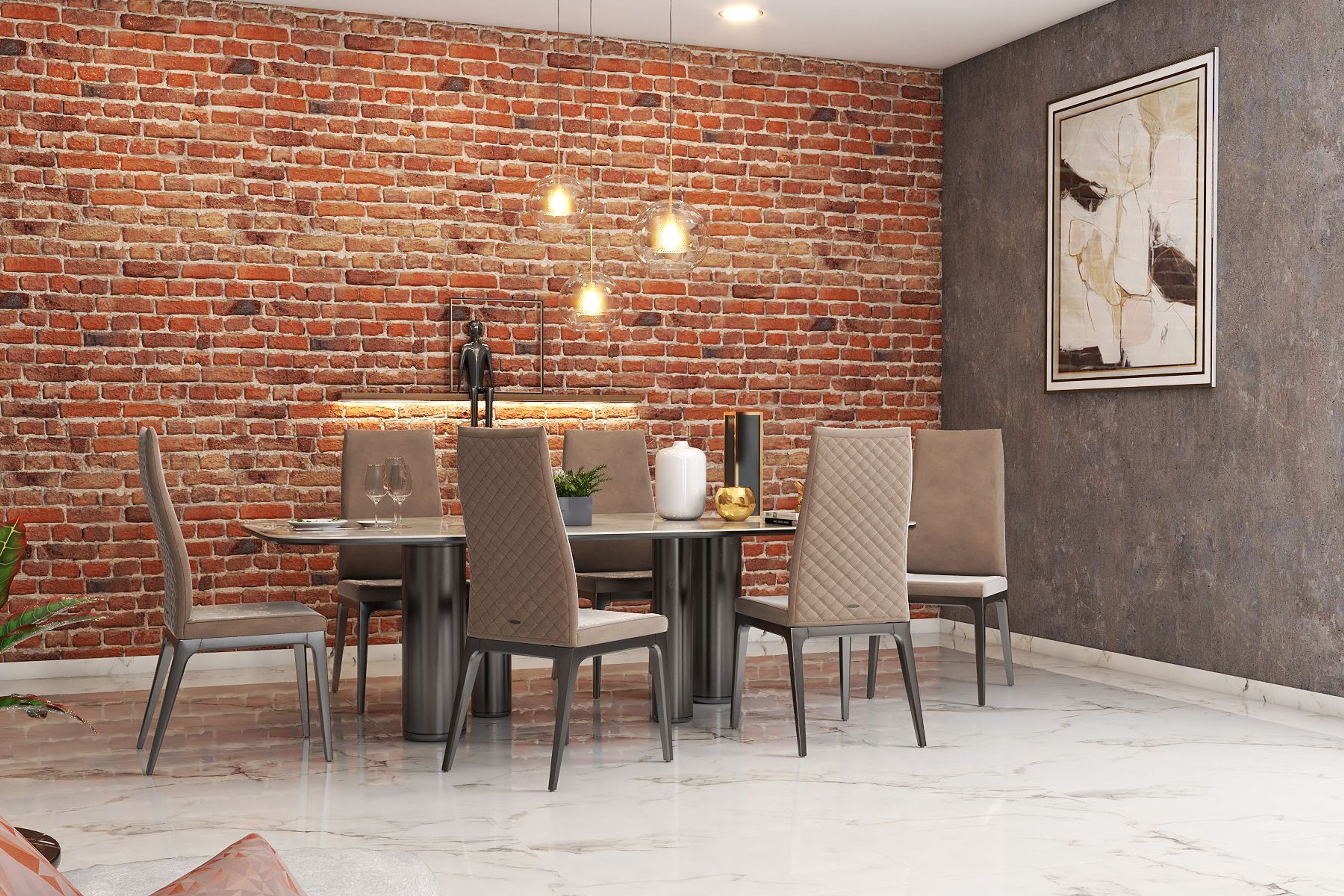 Industrial 6-Seater Dining Room Design