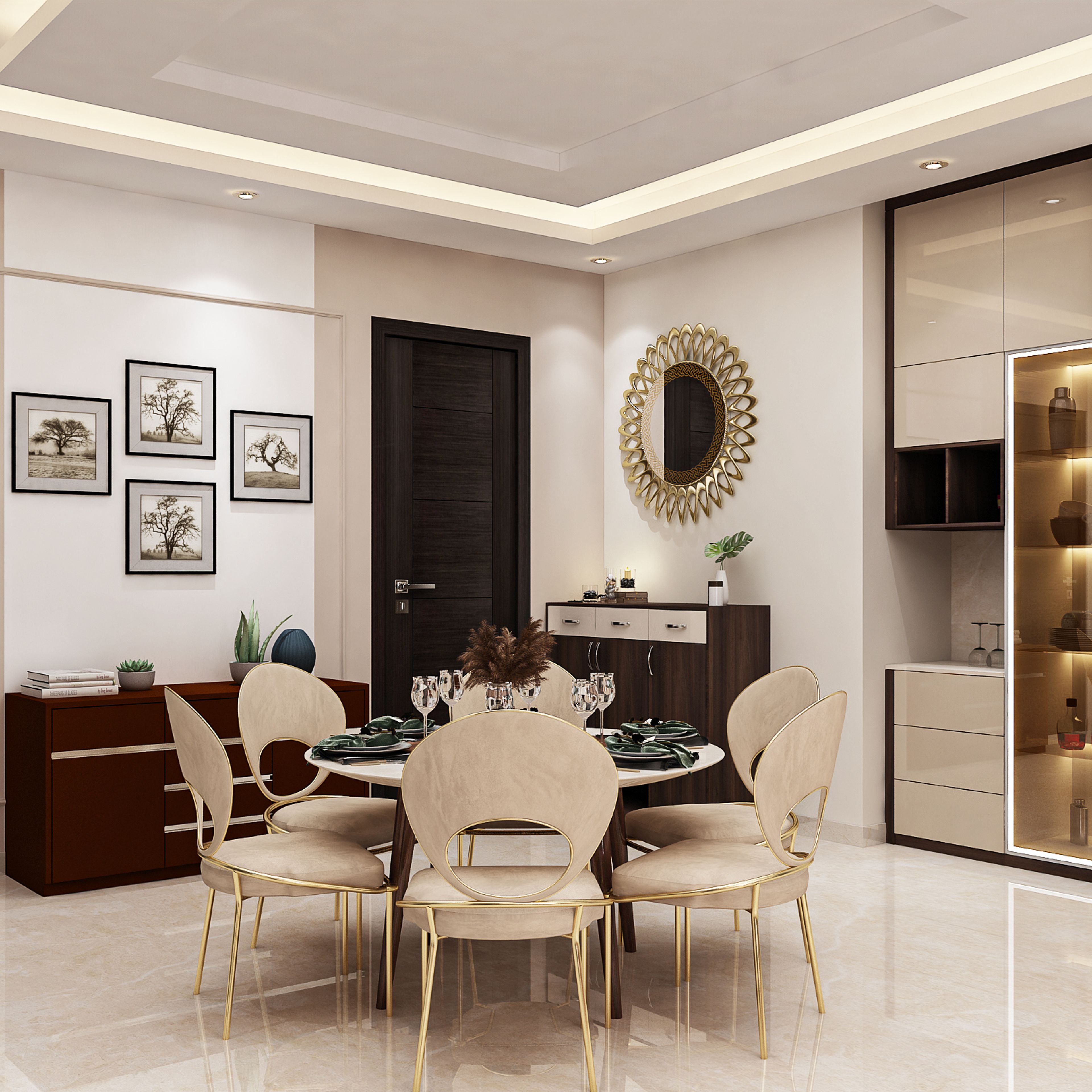 Spacious White False Ceiling Design - Livspace